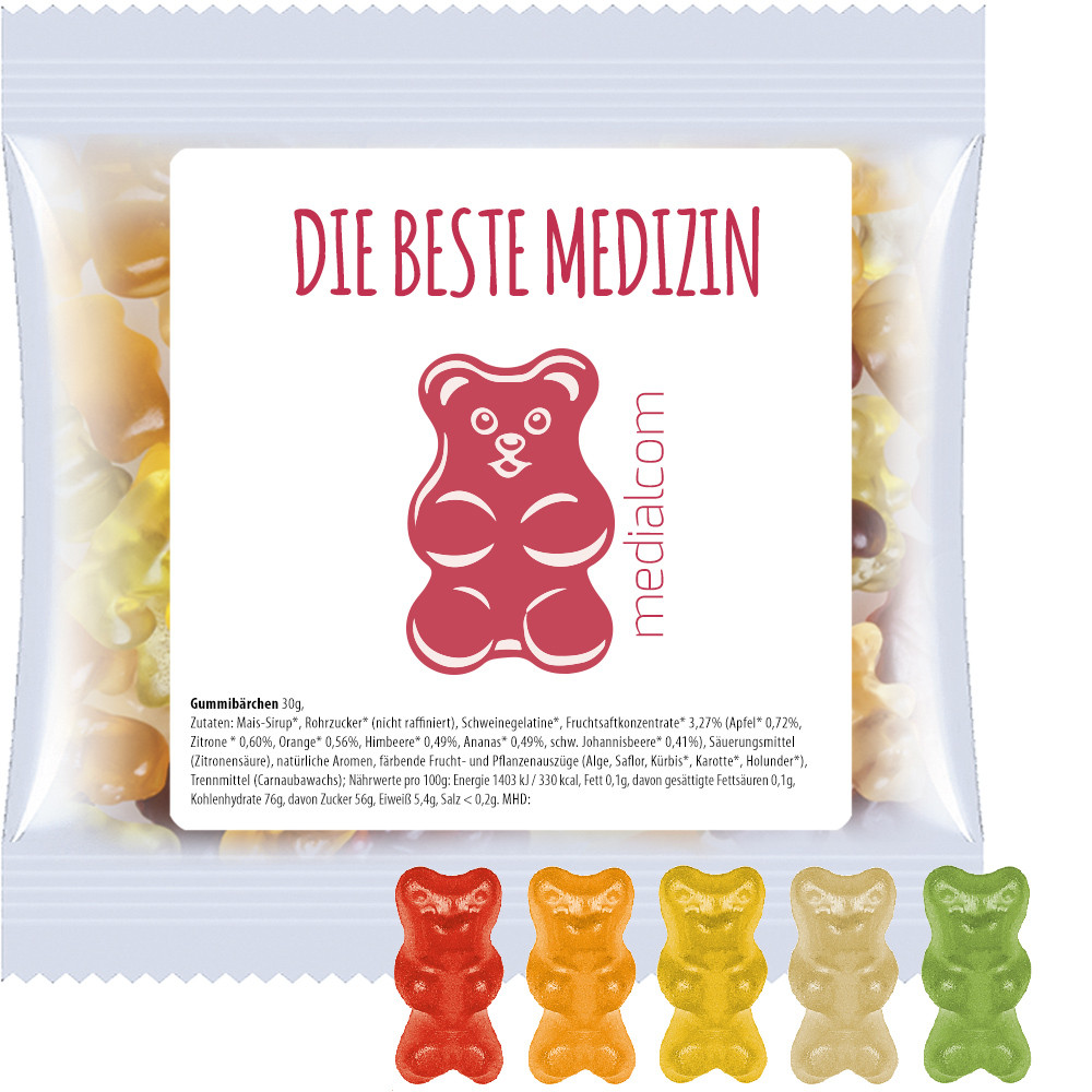 Bio Gummibärchen, ca. 30g, Express Maxi-Tüte mit Etikett
