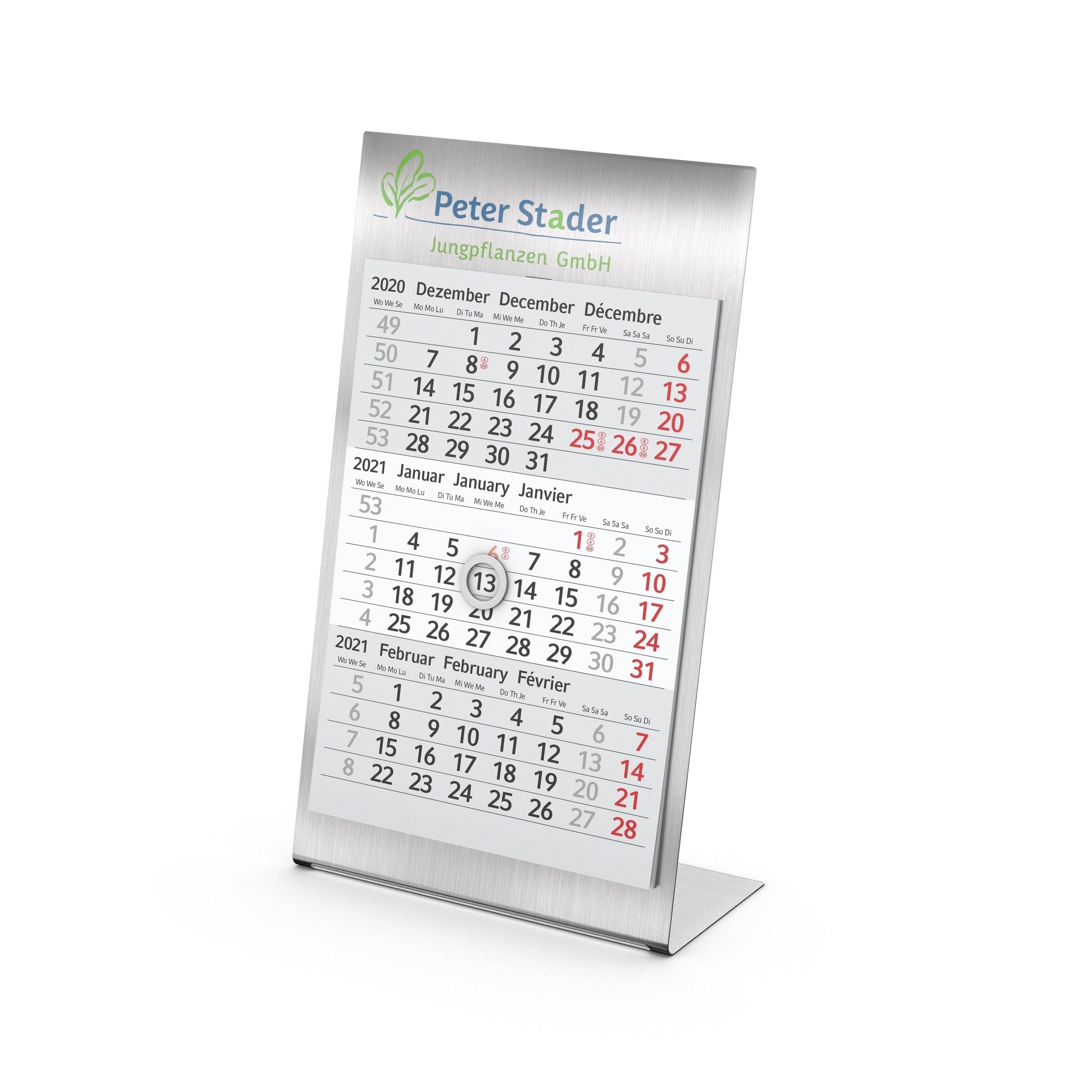 Tisch-Aufstellkalender Desktop 3 Steel bestseller, 1-Jahr