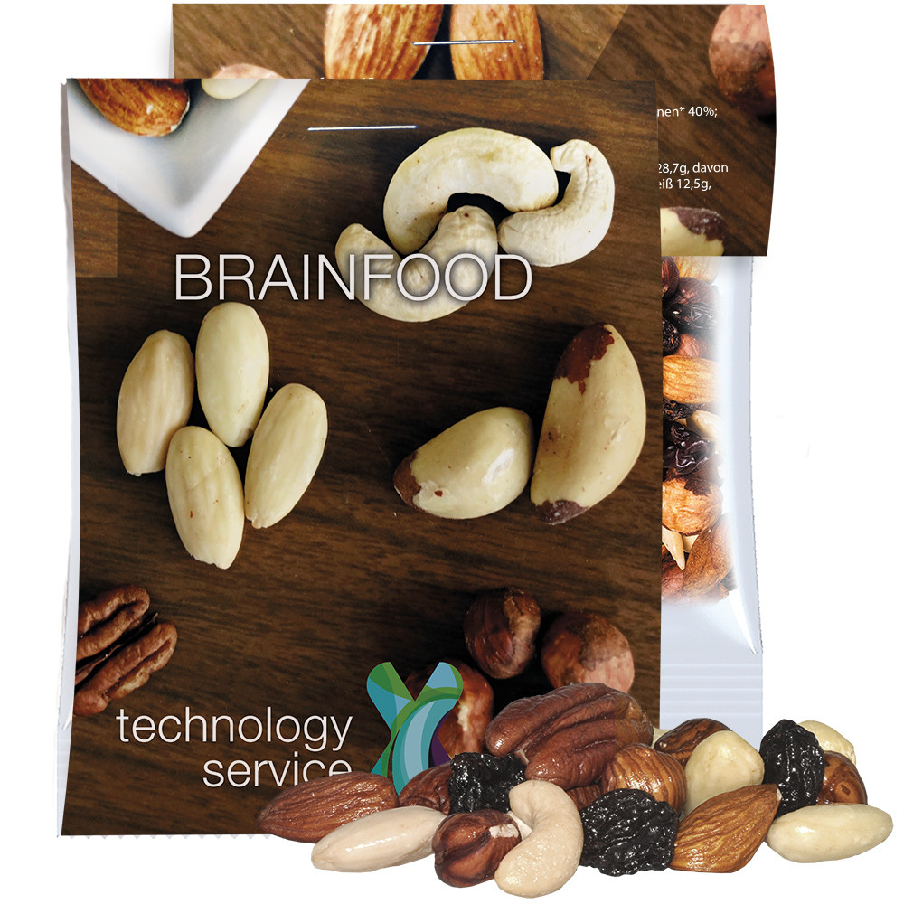 Bio Studentenfutter, ca. 15g, Express Midi-Tüte mit Werbereiter