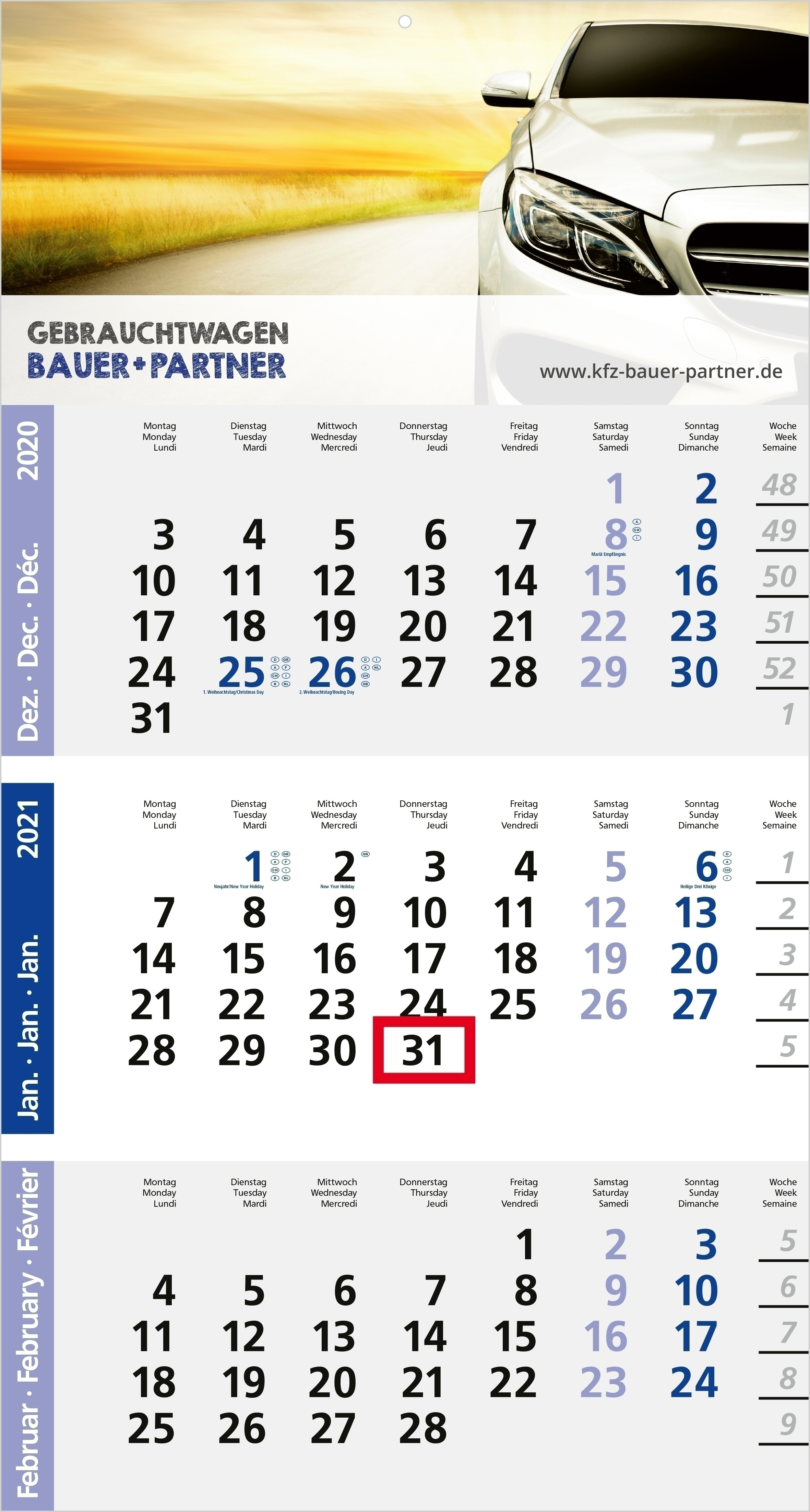 Einblatt-Monatskalender Logic 3 Post A bestseller