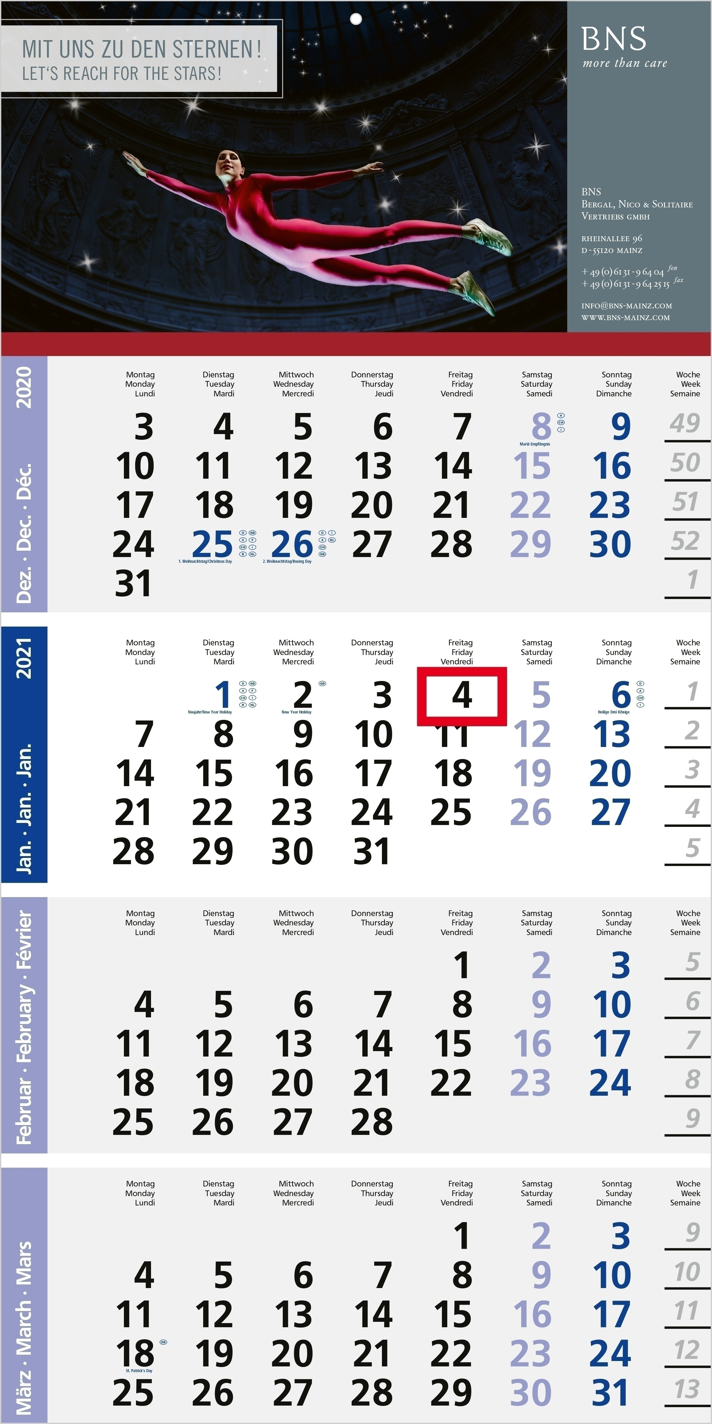 Einblatt-Monatskalender Logic 4 Post A bestseller