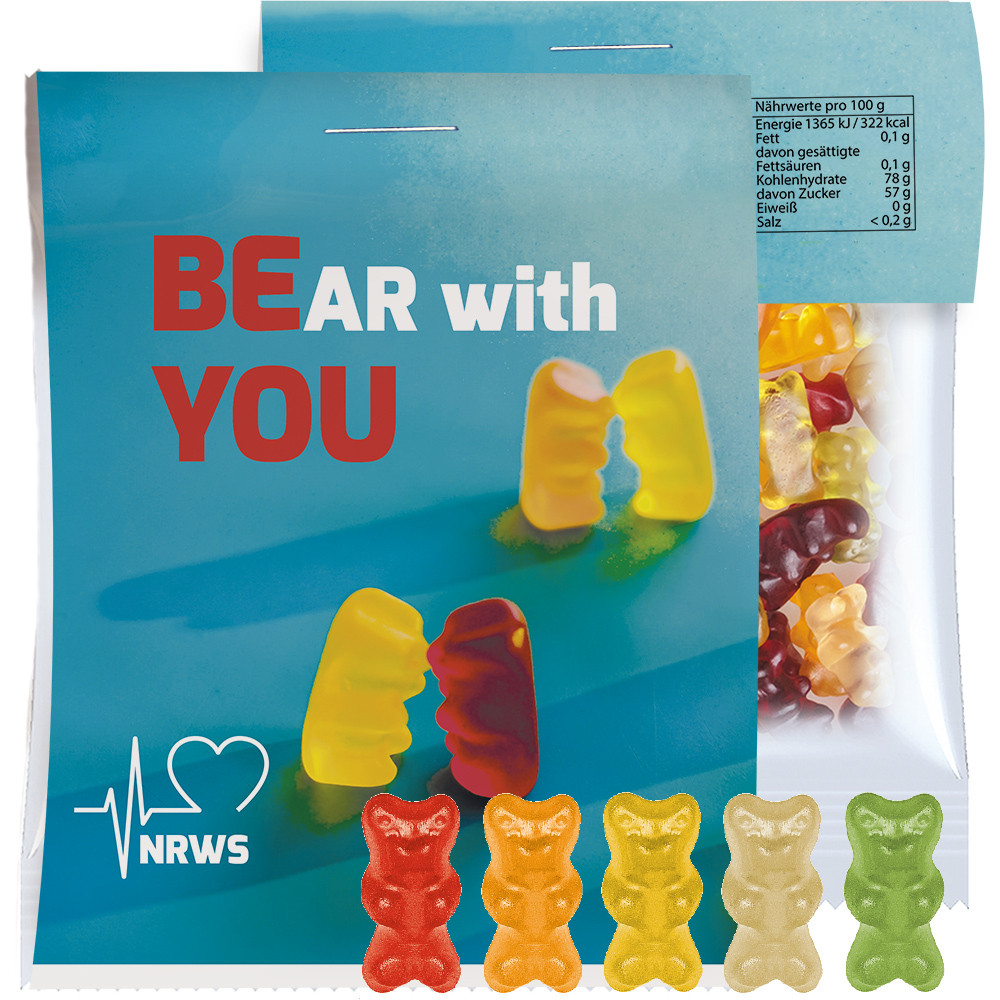 Bio Gummibärchen, ca. 15g, Express Midi-Tüte mit Werbereiter