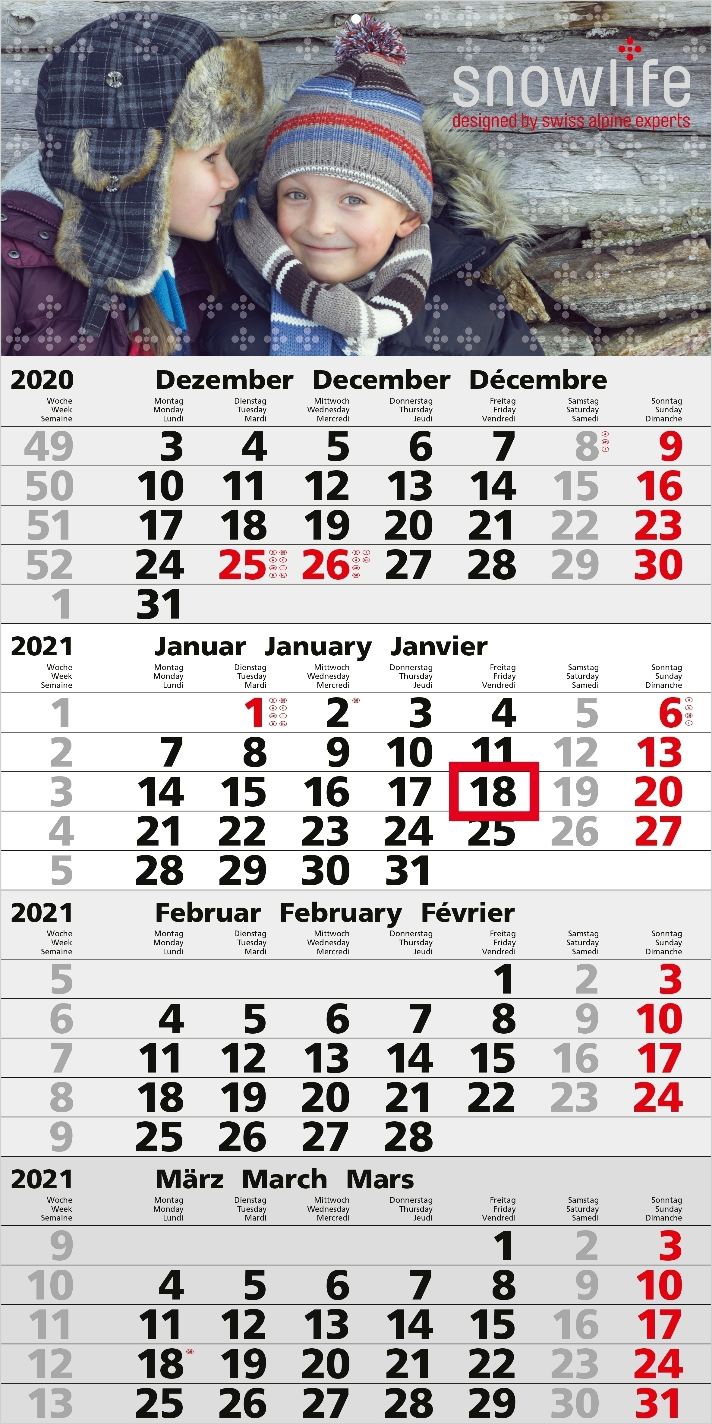 Einblatt-Monatskalender Mega 4 A bestseller