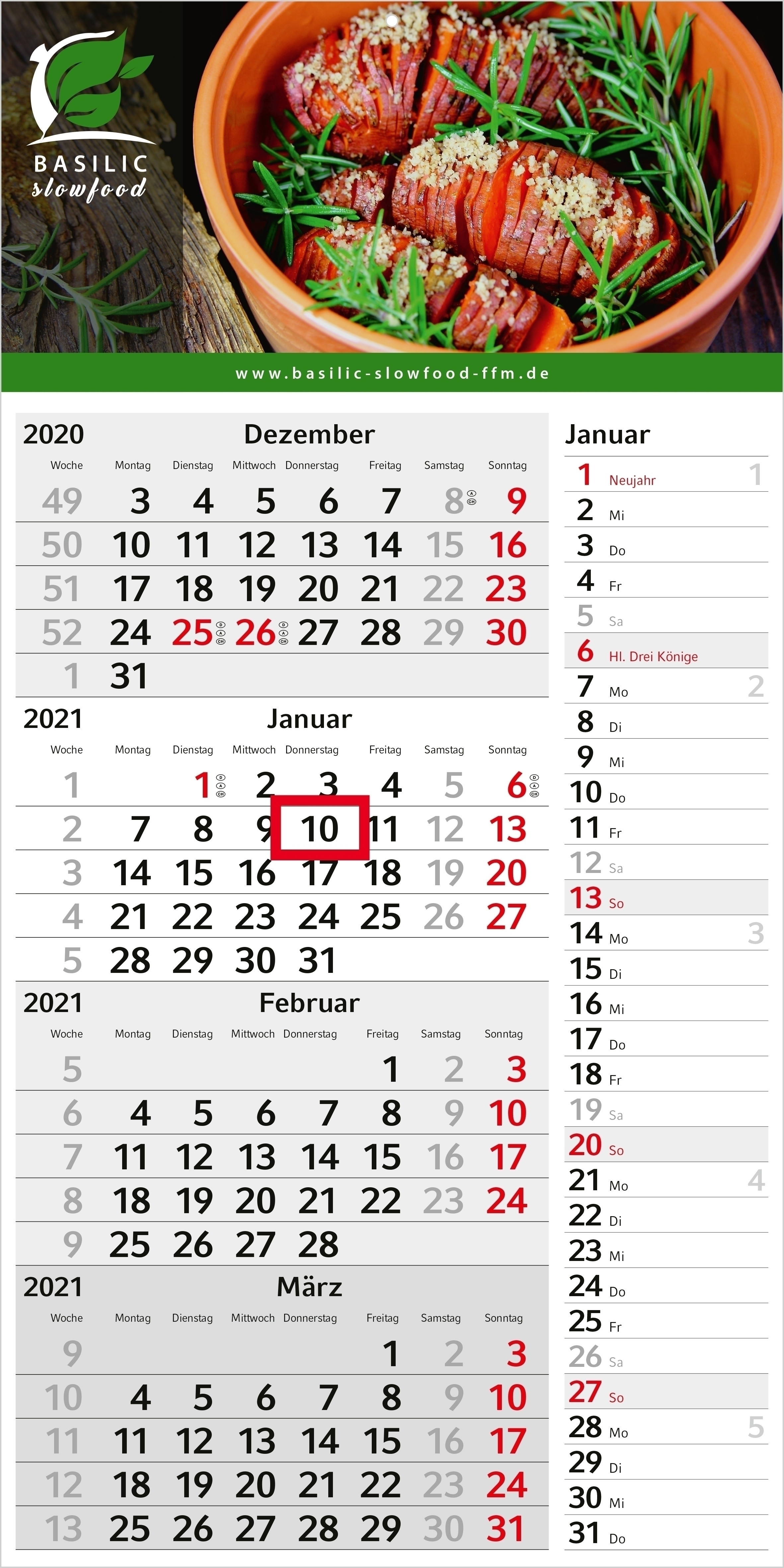Einblatt-Monatskalender Konzept 4 Post bestseller