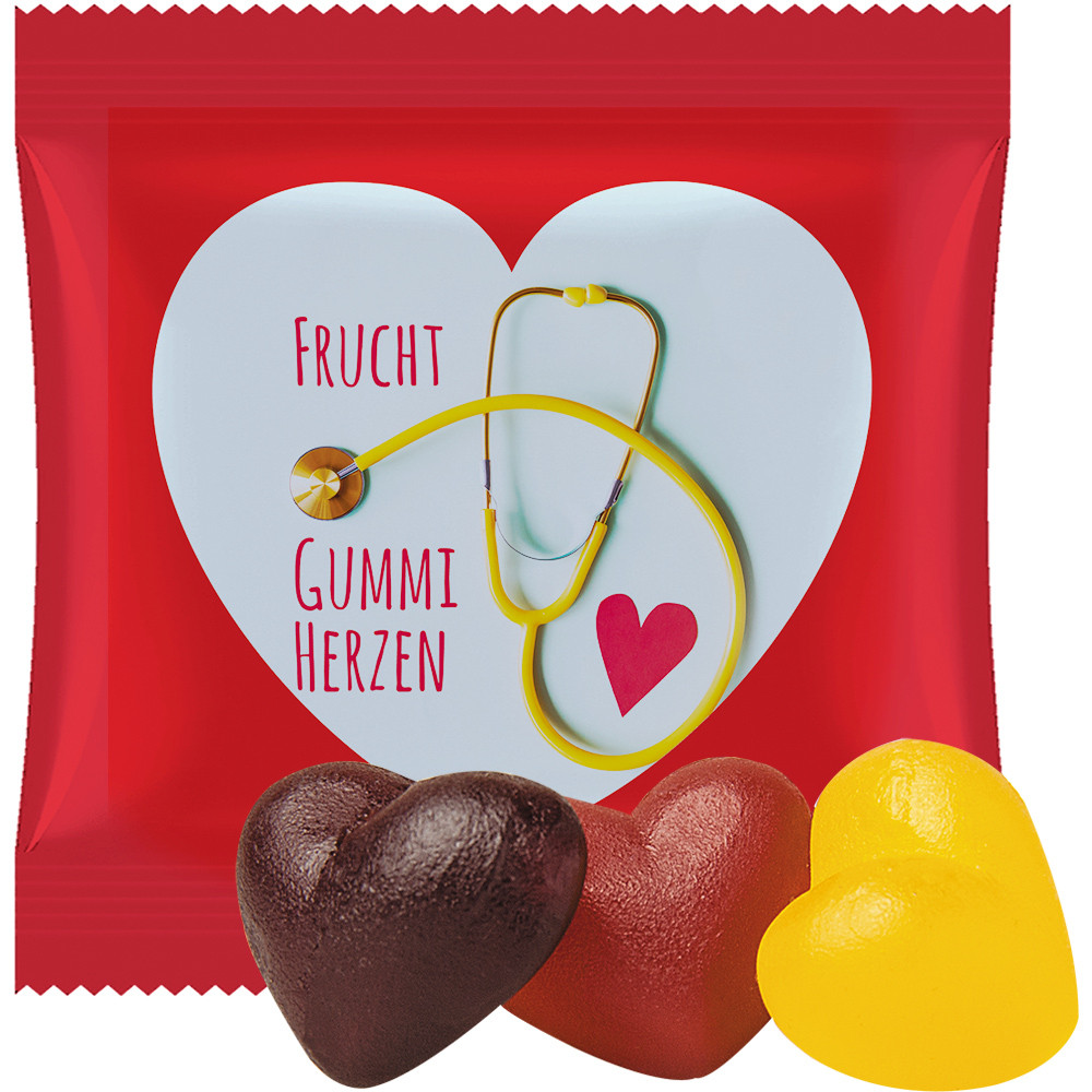Fruchtgummi-Herzen, ca. 8g, Mini-Tüte