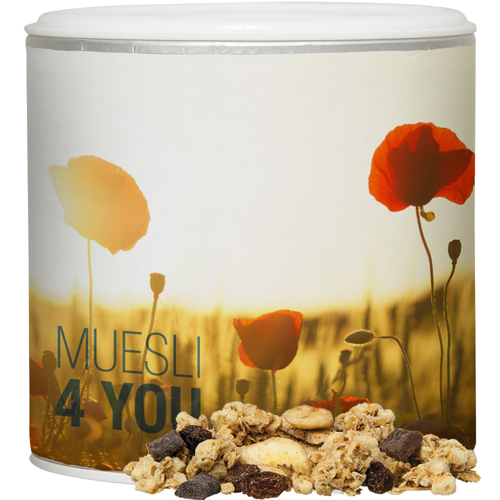 Müsli Knusper Banane-Schoko, ca. 80g, Pappdose Small