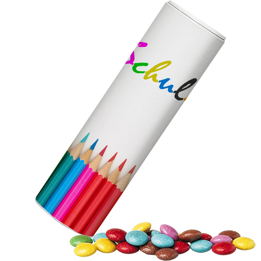 Bunte Schokolinsen, ca. 35g, Papprolle