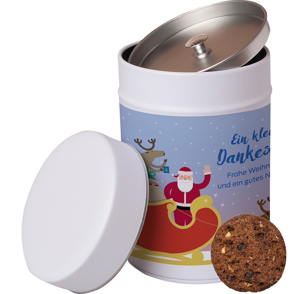 Bio Cookie Schoko-Haselnuss, ca. 100g, Metalldose Maxi