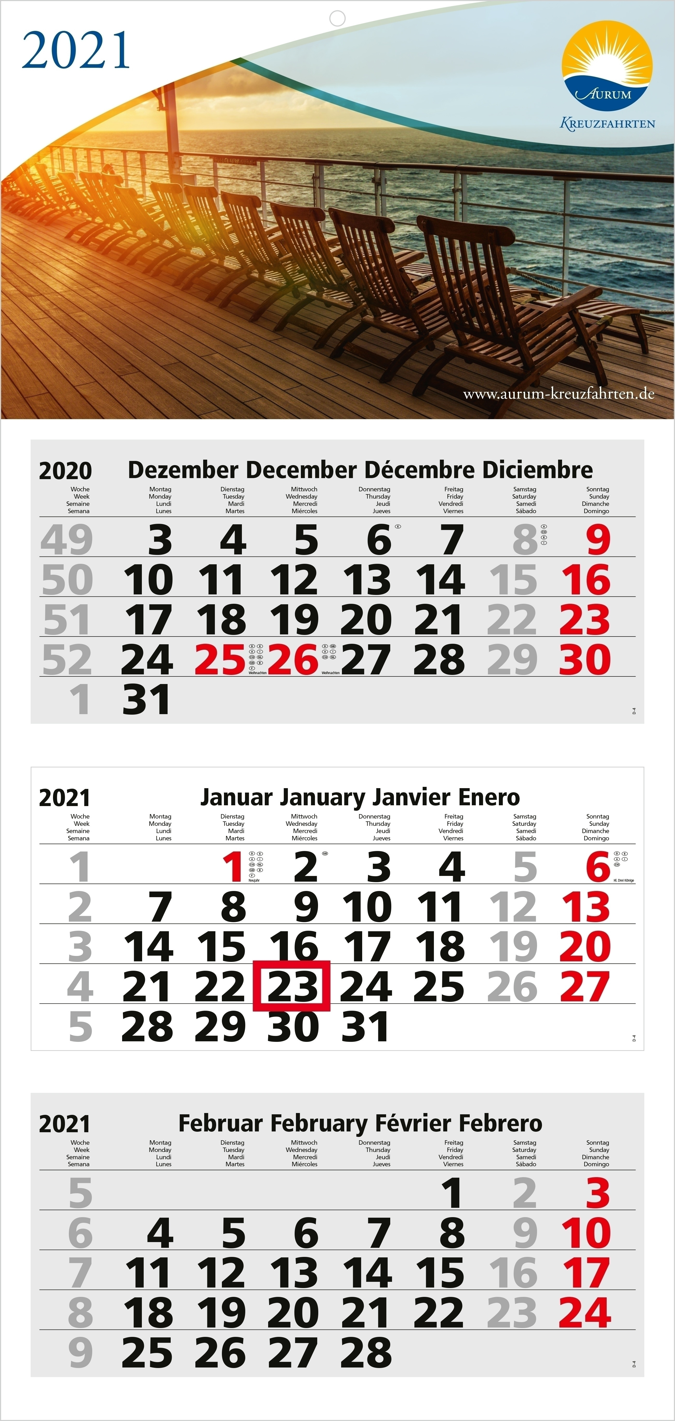 Mehrblock-Monatskalender Medium Light 3 bestseller