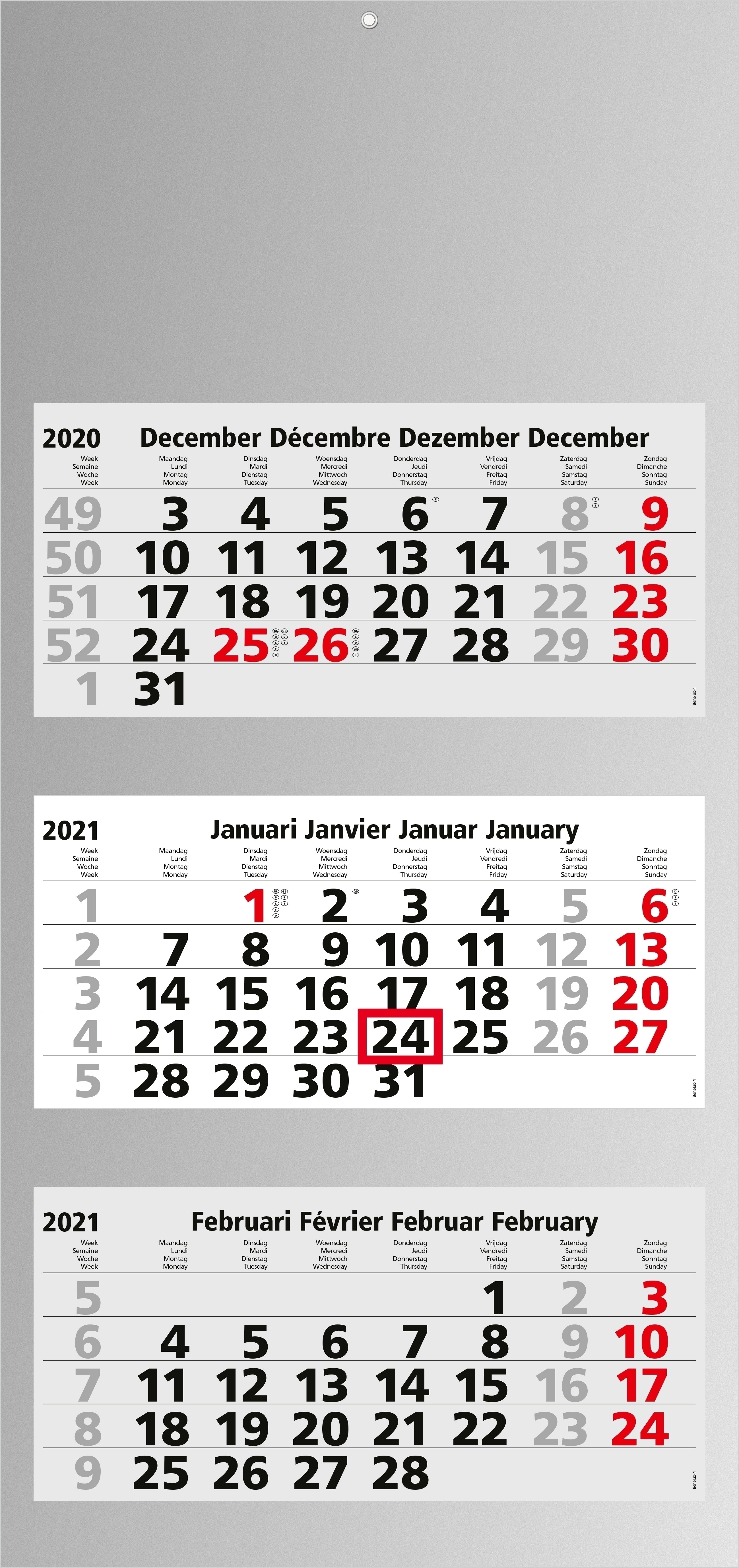 Mehrblock-Monatskalender Maxi Light 3 bestseller