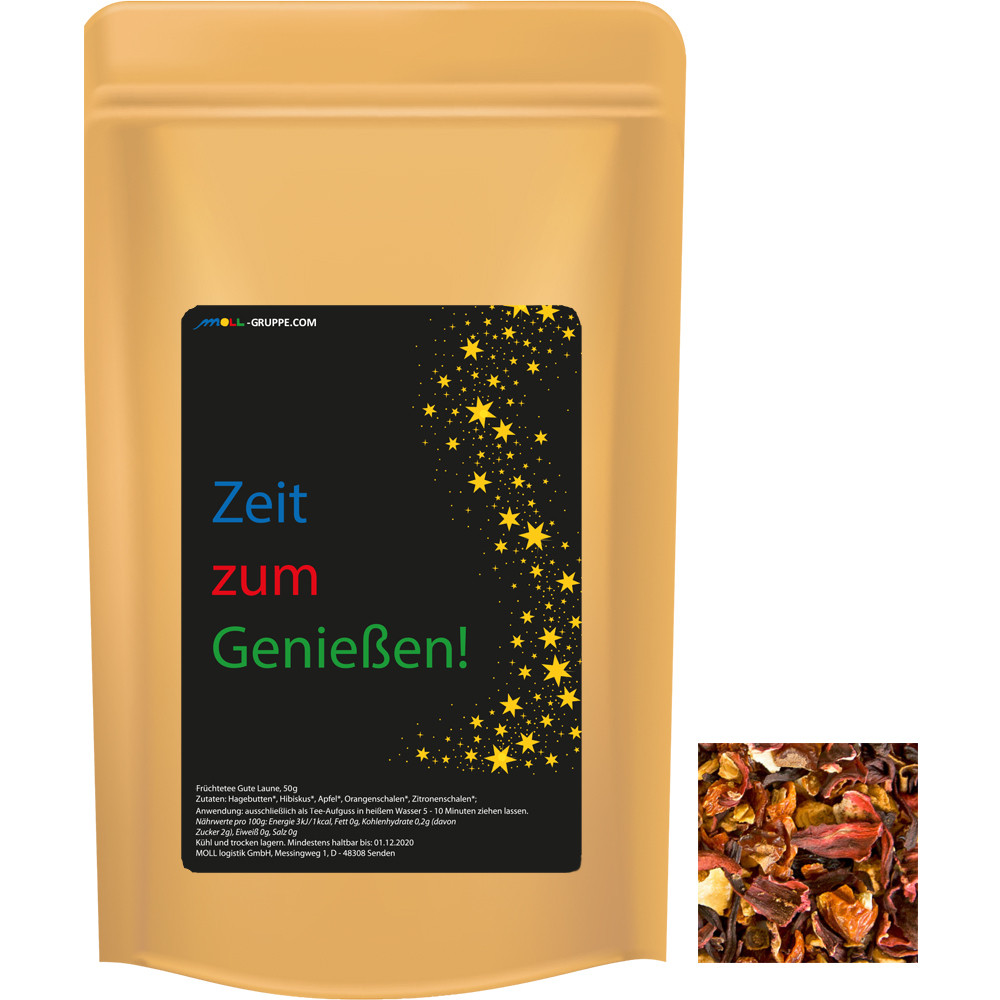 Bio Früchtetee gute Laune, ca. 50g, Standbeutel Midi
