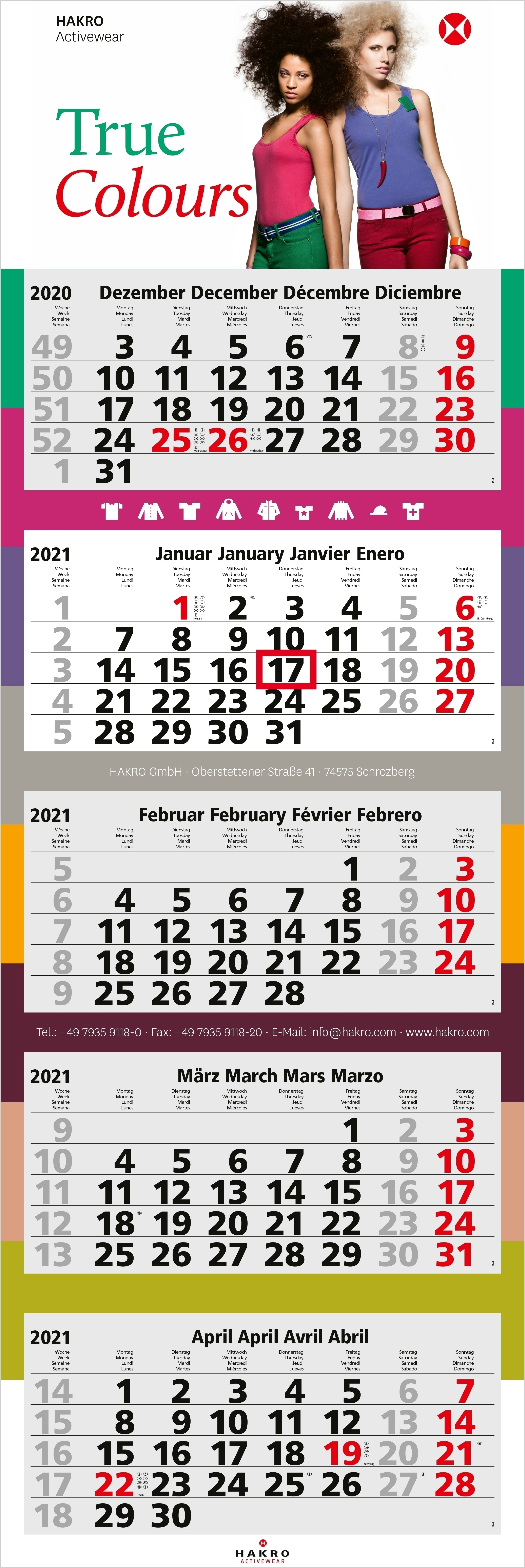 Mehrblock-Monatskalender Penta Light 5 bestseller