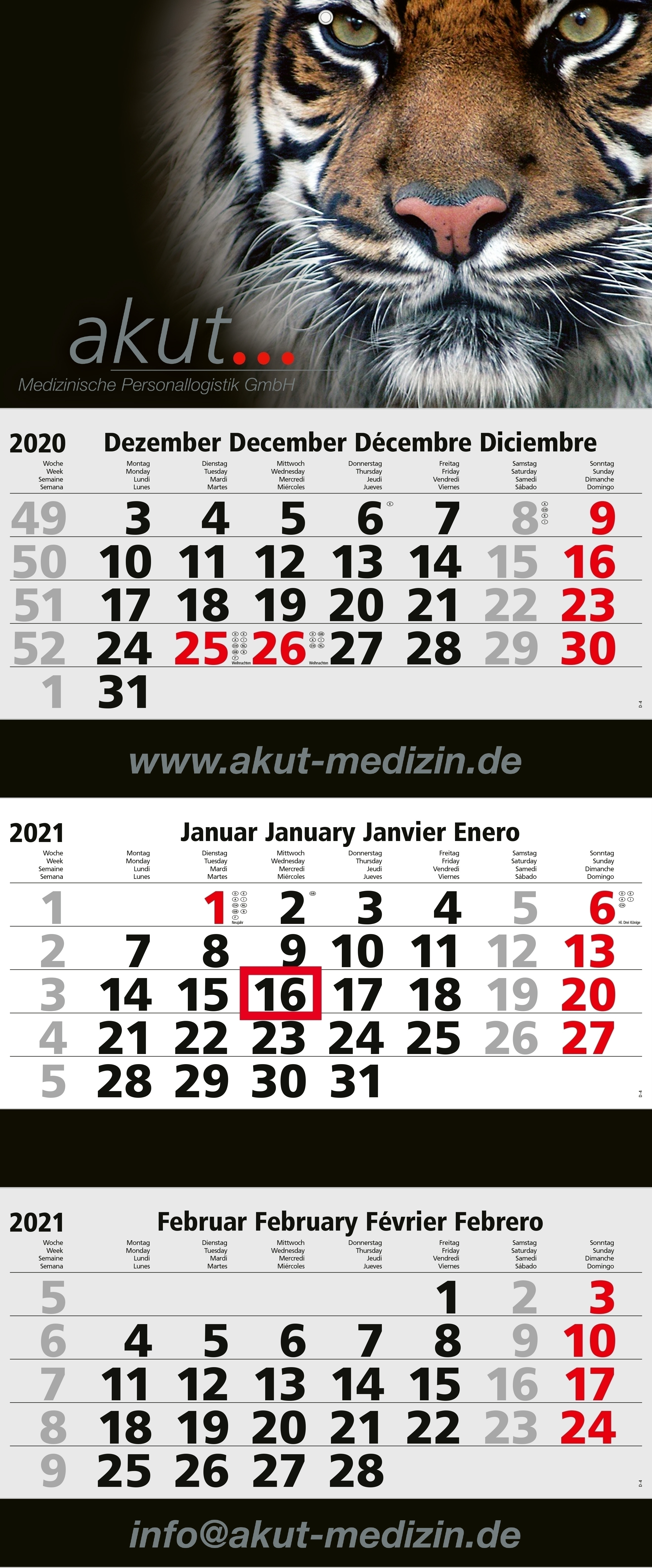 Mehrblock-Monatskalender Maxi 3 Post bestseller