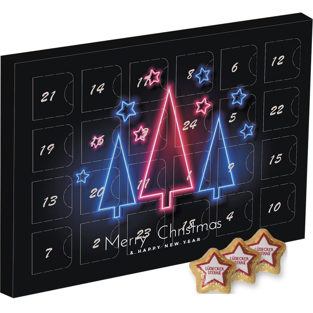 Lübecker Marzipansterne, ca. 300g, Adventskalender Midi