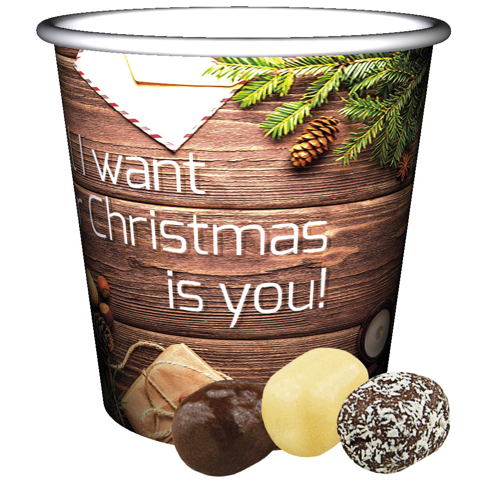 Schokolierte Kokoswürfel-Mix, ca. 45g, Snackbecher Mini