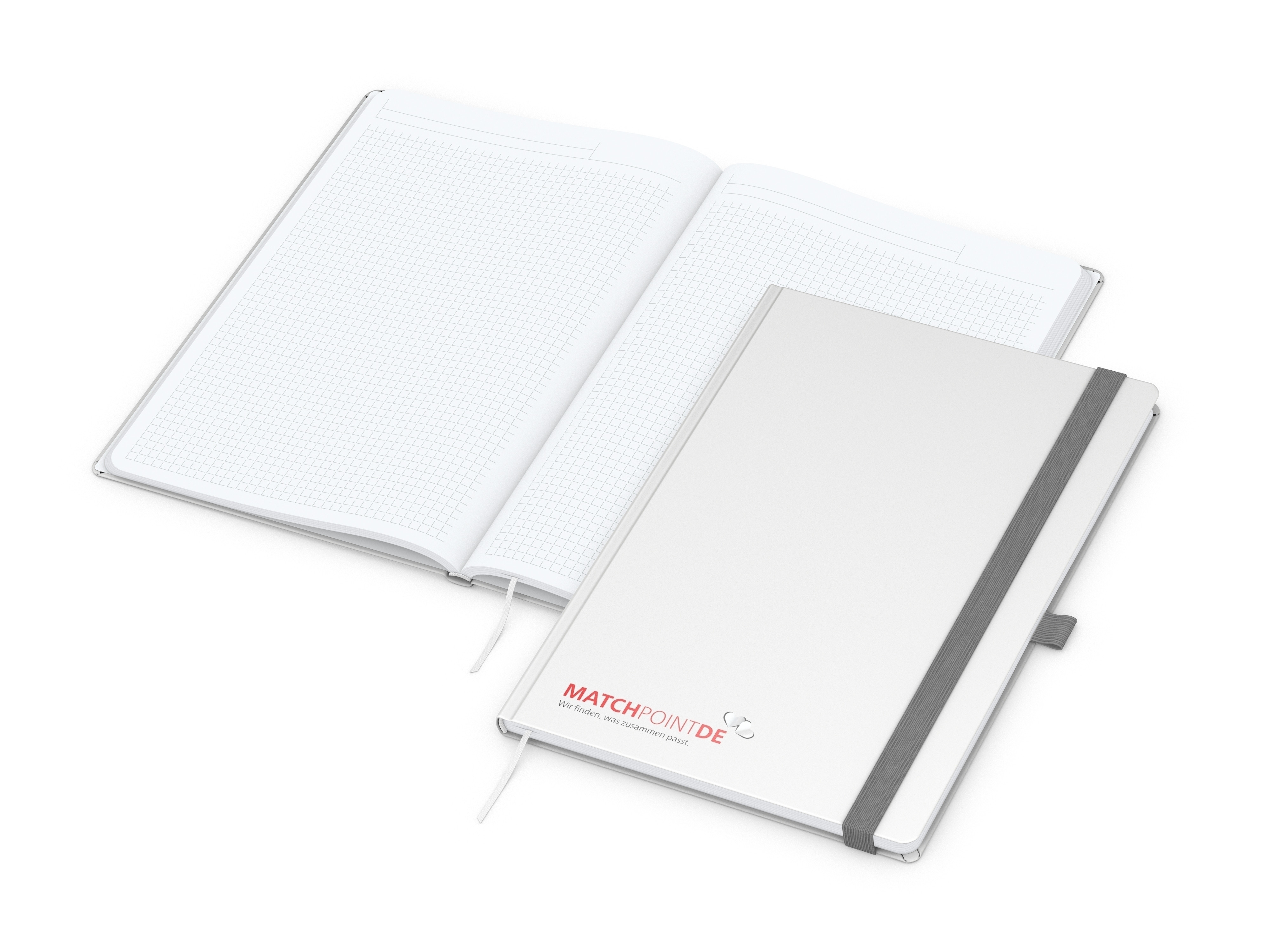 Business-Notizbücher - fest gebunden Vision-Book White A4 bestseller, weiß Siebdruck-Digital