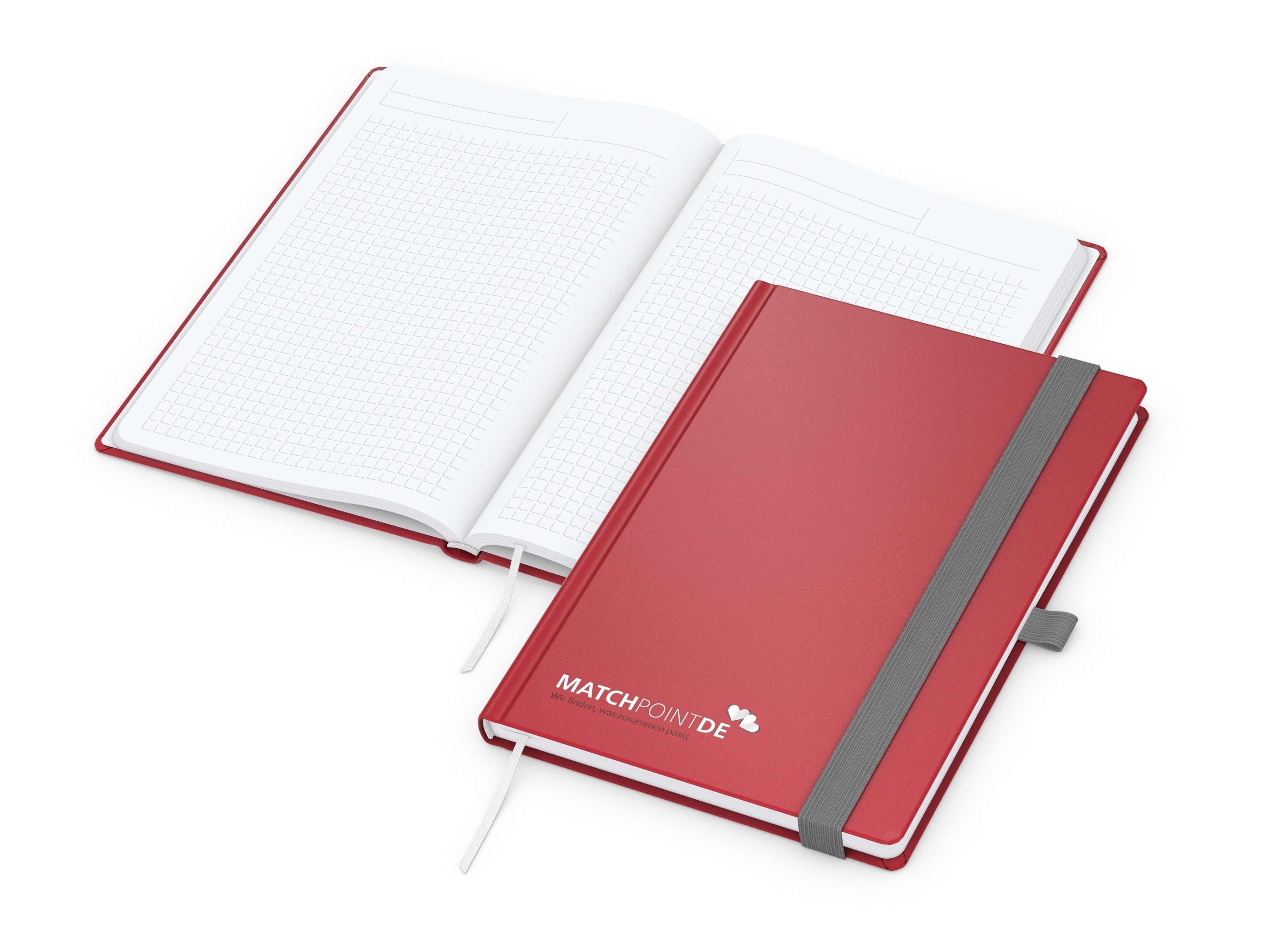 Business-Notizbücher - fest gebunden Vision-Book White A5 bestseller, rot Siebdruck-Digital