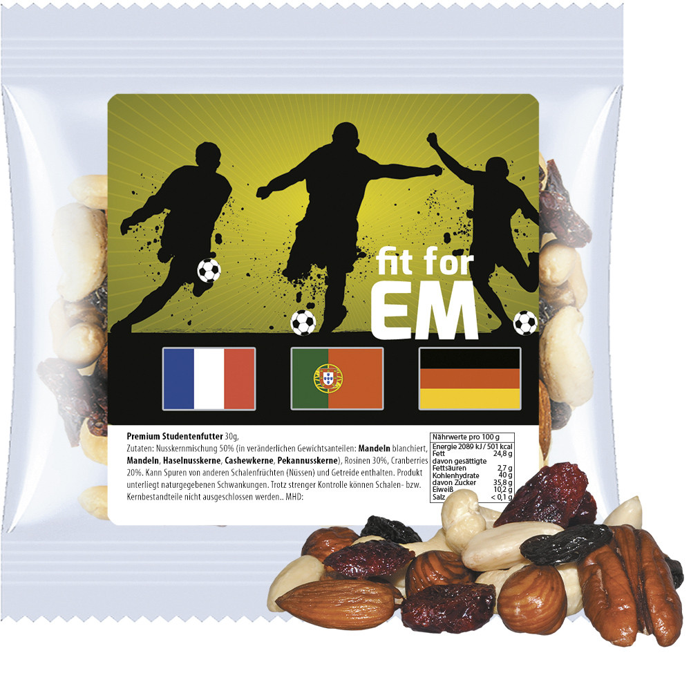 Premium Studentenfutter, ca. 30g, Express Maxi-Tüte mit Etikett