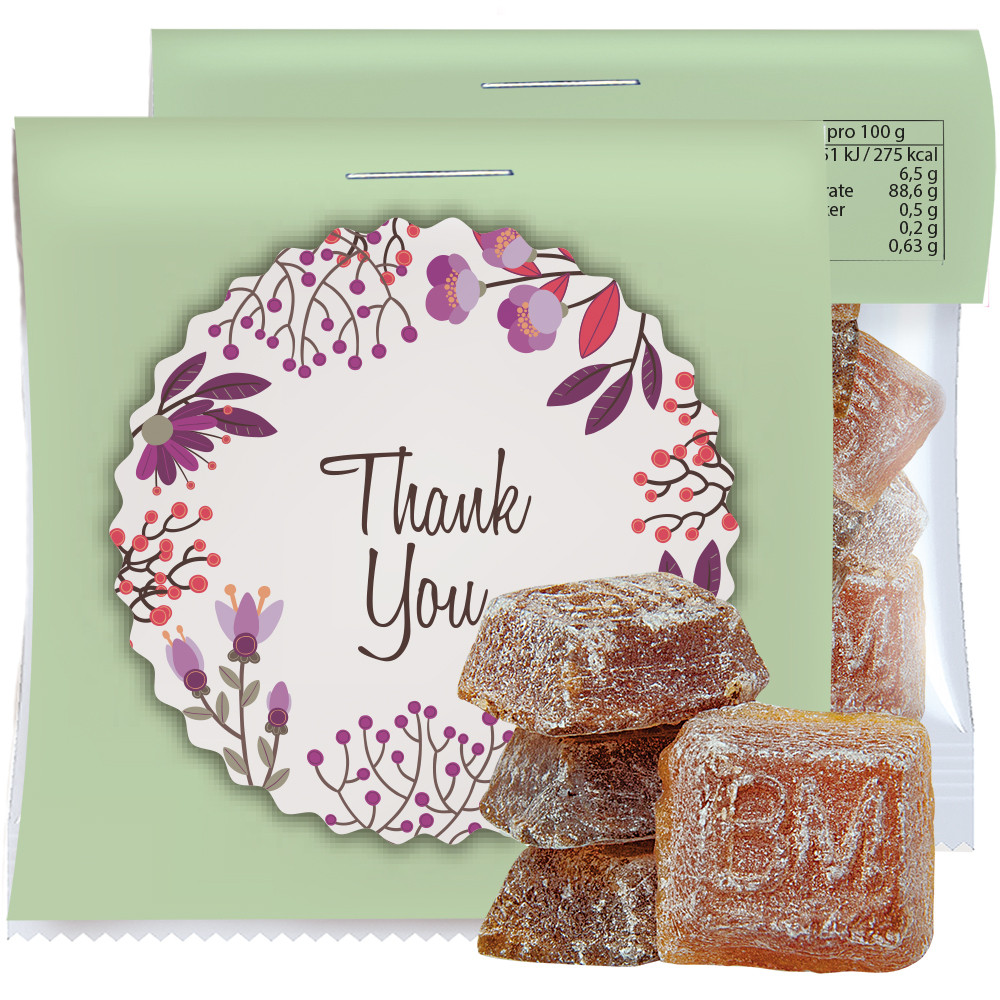 Bayrisch Malz Bonbons, ca. 7g, Express Mini-Tüte mit Werbereiter