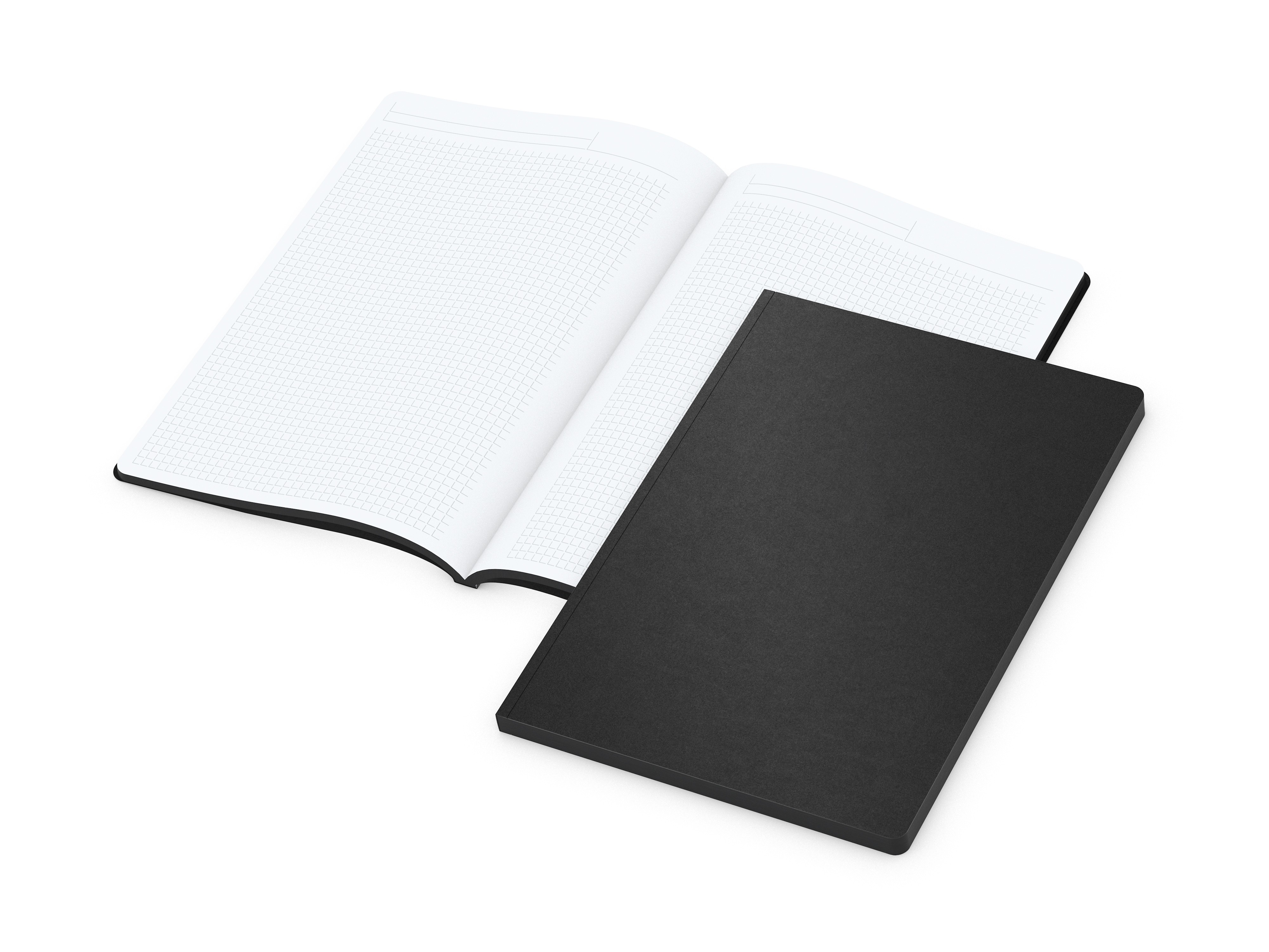 Business-Notizbücher - fest gebunden Tablet-Book Large A4, Farbschnitt und Prägung