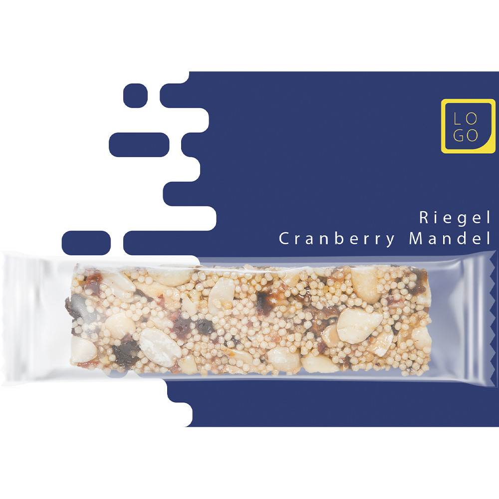 Bio Knusperriegel Cranberry-Mandel, ca. 25g, Werbekarte