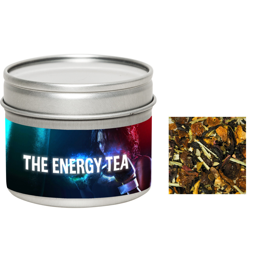 Kräutertee EnergieMix + Koffein, ca. 25g, Metalldose mit Sichtfenster