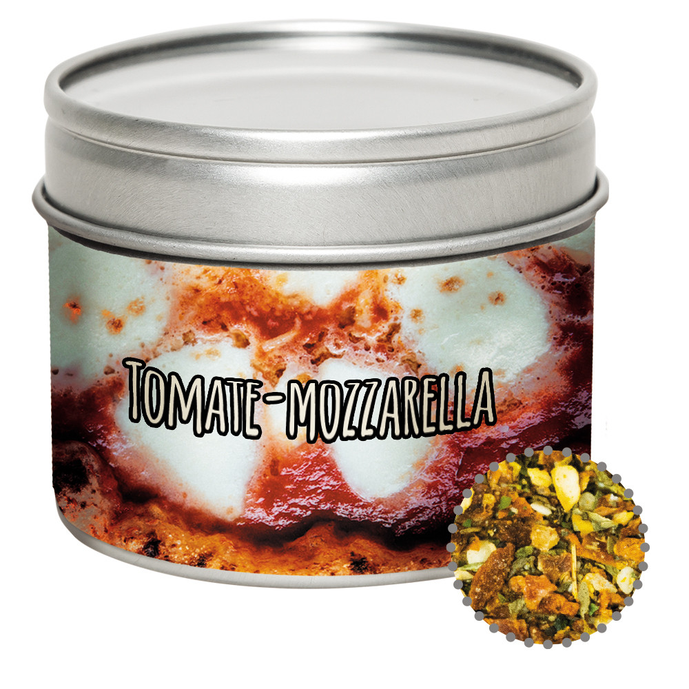 Gewürzmischung Tomate-Mozzarella, ca. 40g, Metalldose mit Sichtfenster