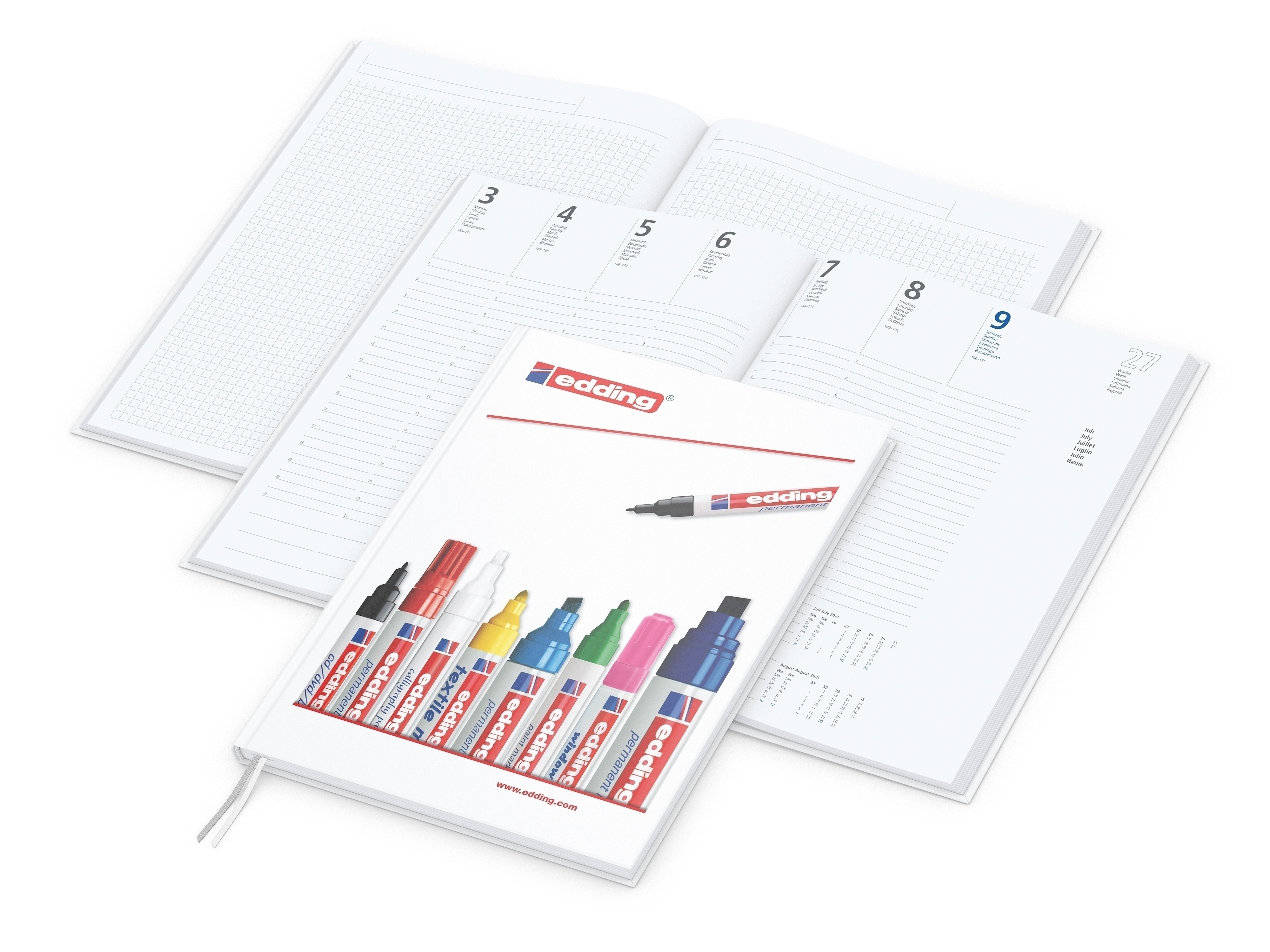 Hybrid-Wochentimer Note-Hybrid A4 bestseller, 4C-Digital, gloss-individuell