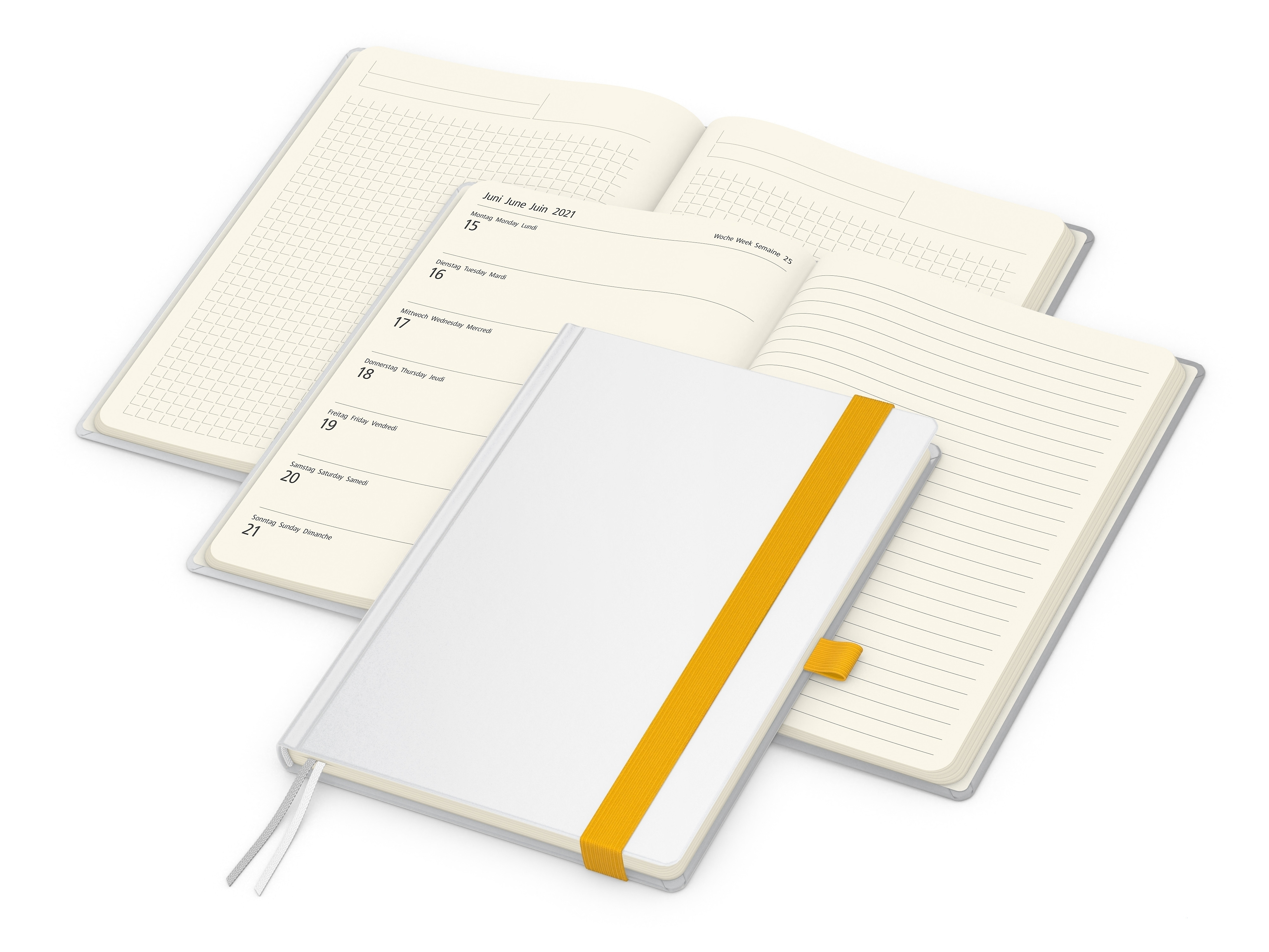 Hybrid-Wochentimer Match-Hybrid A5 Creme bestseller, gloss-individuell