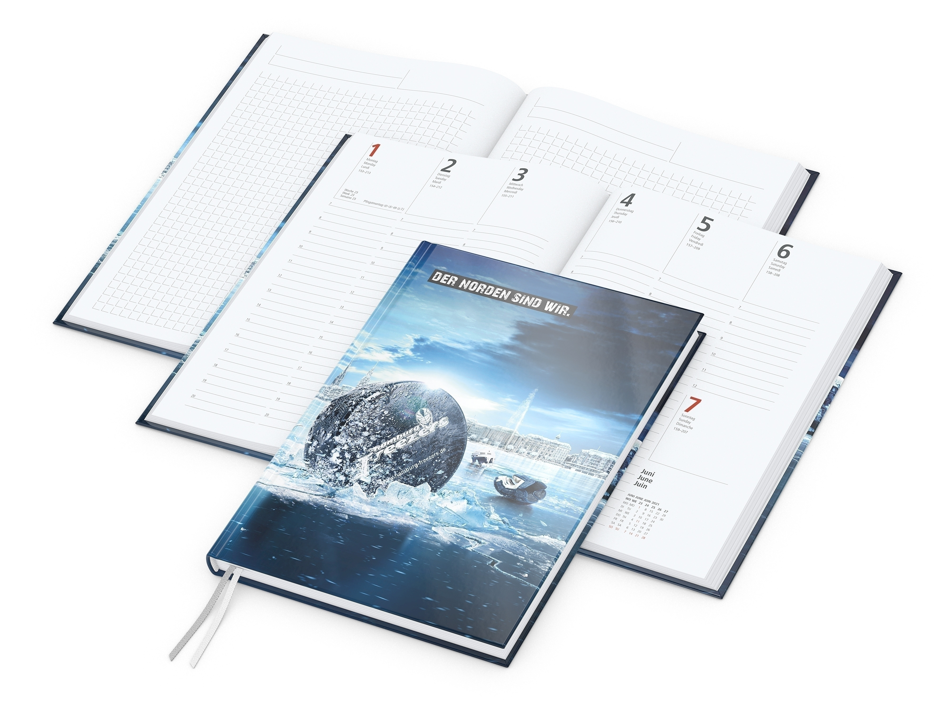 Hybrid-Wochentimer Note-Hybrid A5 bestseller, 4C-Digital, matt-individuell