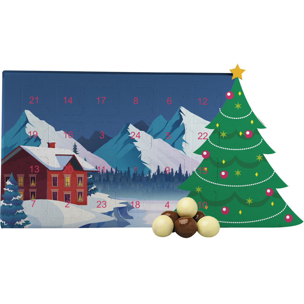 Knusperkugeln-Mix, ca. 50g, Adventskalender Mini Weihnachtsbaum