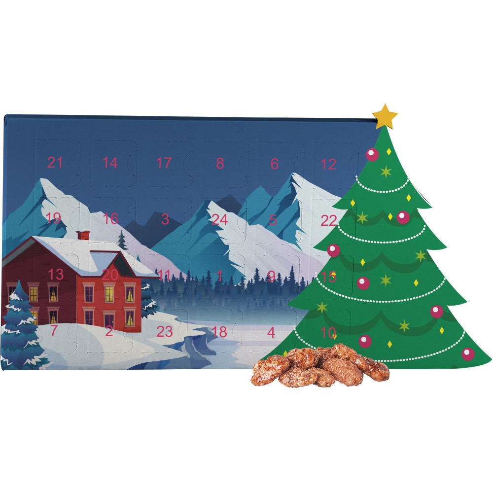 Feuergebrannte Mandeln, ca. 60g, Adventskalender Mini Weihnachtsbaum