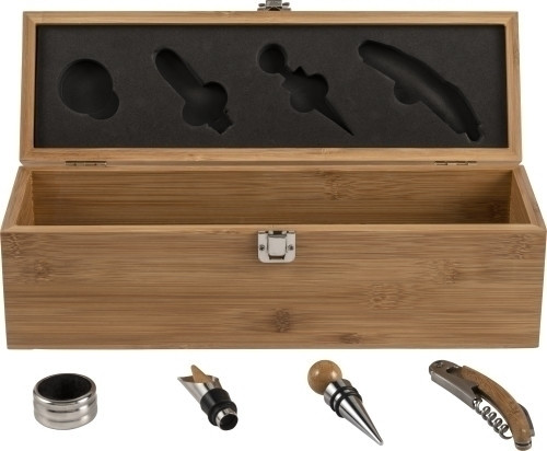 Weinset und Geschenkbox  'Syrah' aus Bambus