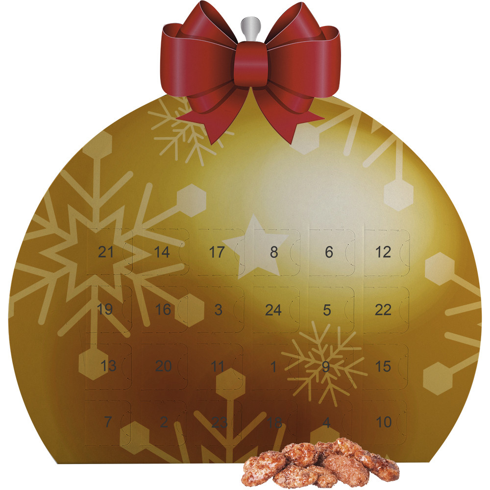Feuergebrannte Mandeln, ca. 60g, Adventskalender Mini Chrsitbaumkugel