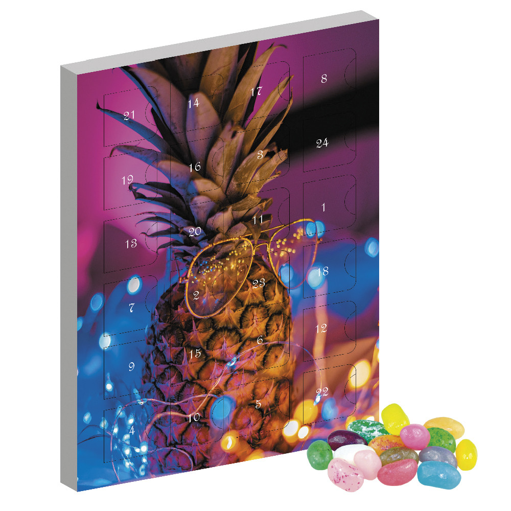 Jelly Beans sauer-Mix, ca. 40g, Adventskalender Mini Hochformat