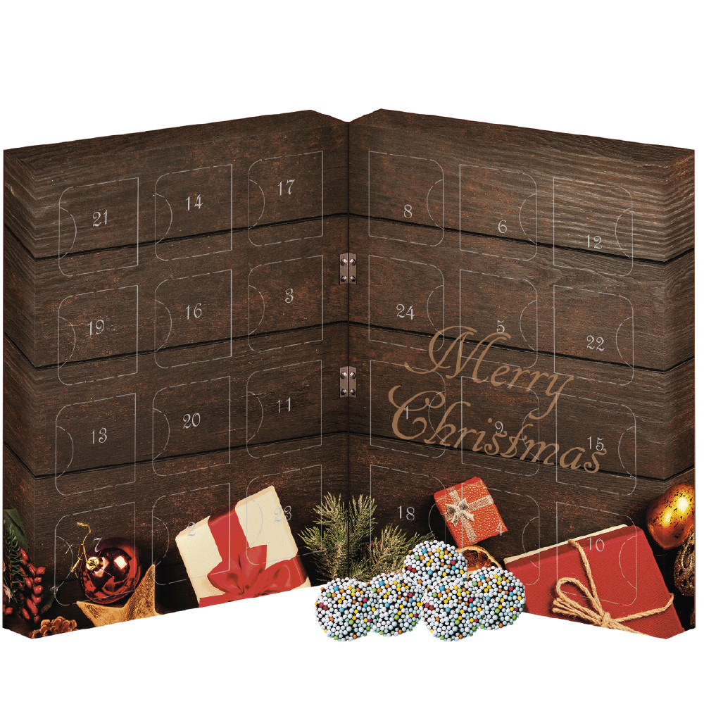 Bunte Schokotaler, ca. 40g, Adventskalender Mini Klappbar