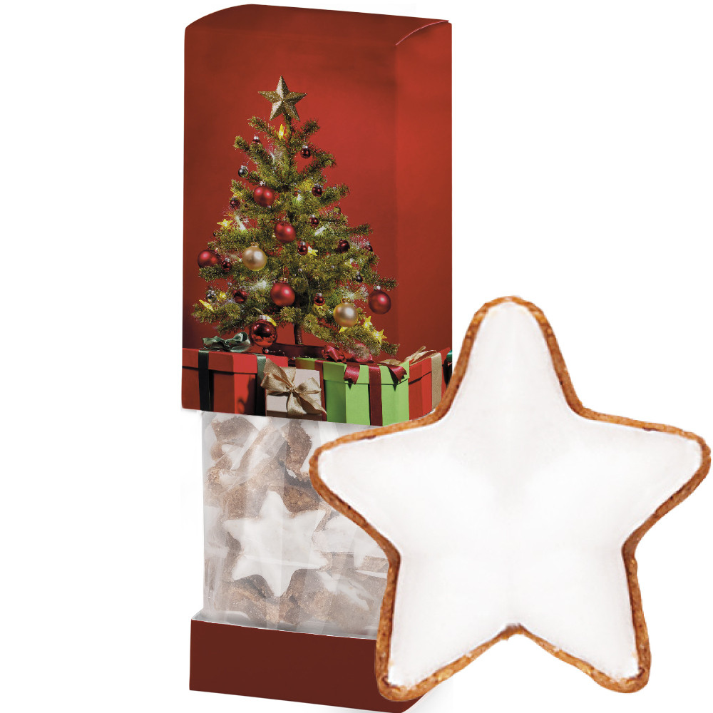 Zimtsterne, ca. 80g, Faltschachtel mit Sichtfenster