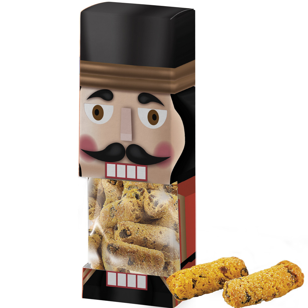 Fruchtstollen-Keks Schoko-Orange, ca. 100g, Faltschachtel mit Sichtfenster