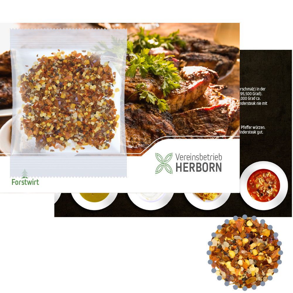 Bio Gewürzmischung Feuer und Flamme, ca. 10g, Werbekarte