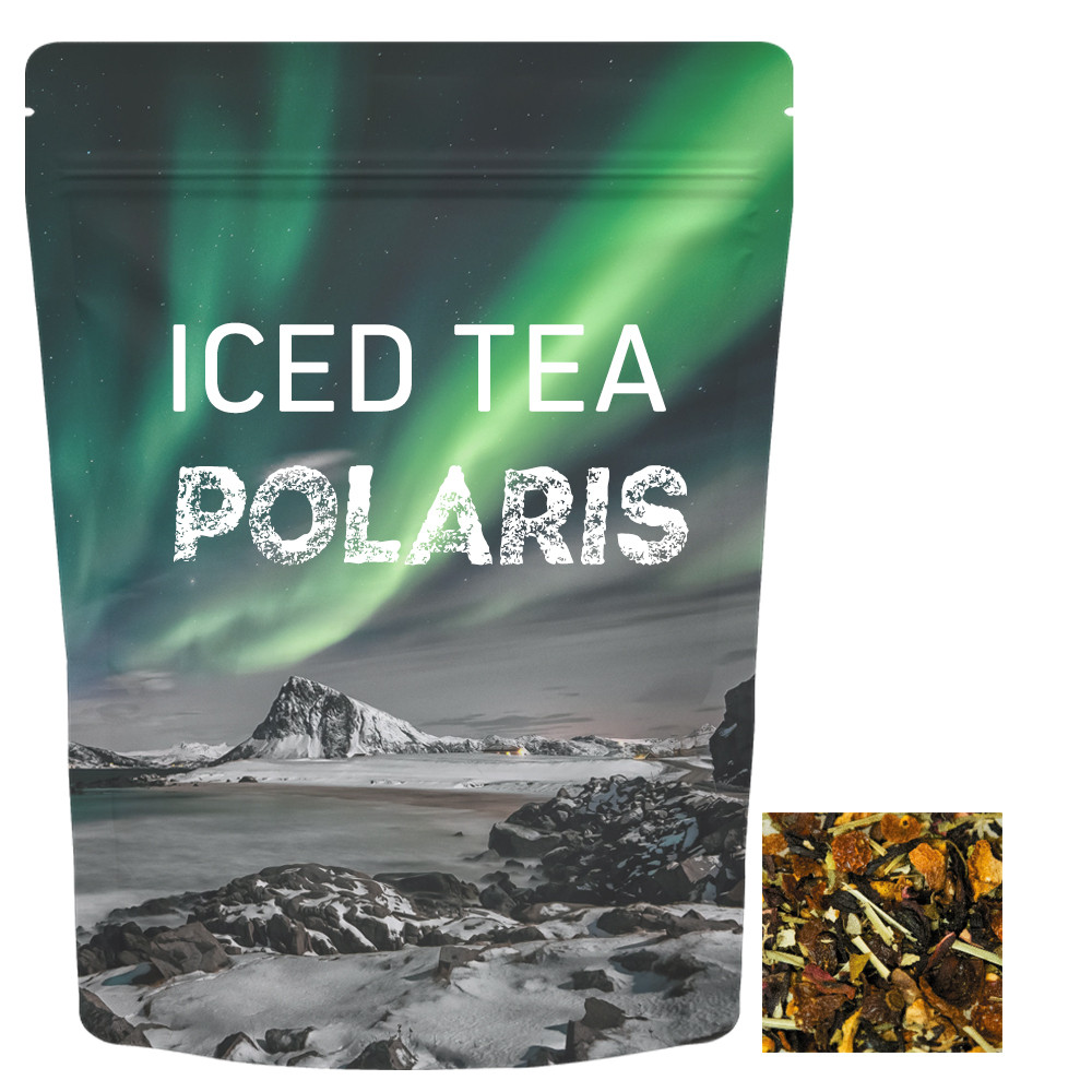 Eistee Polaris, ca. 35g, cmyk Standbeutel Midi