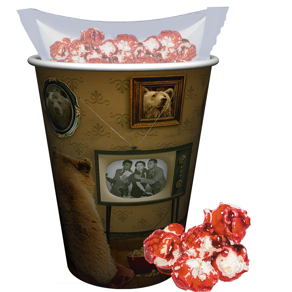 Popcorn Himbeere, ca. 25g, Snackbecher Maxi mit Maxi Tüte