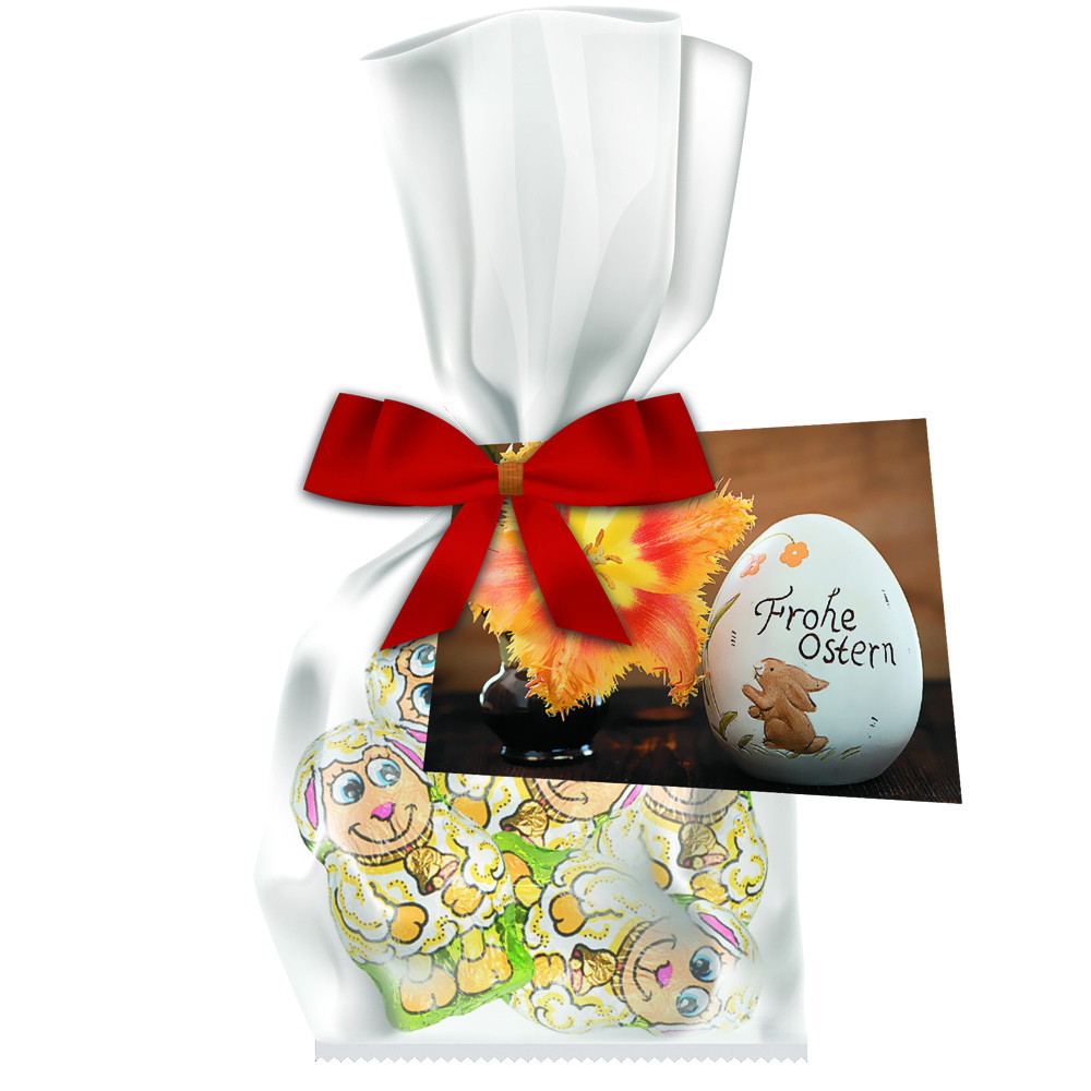 Schoko-Lamm, ca. 24g, Express Flachbeutel mit Werbekarte