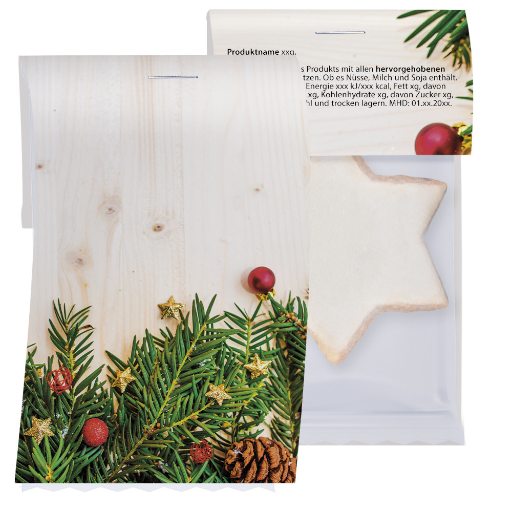 Bio Zimtsterne, ca. 7g, Express Flowpack mit Werbereiter