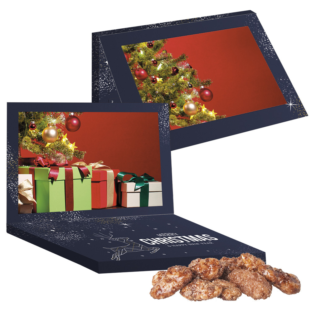 Feuergebrannte Mandeln, ca. 60g, Express Adventskalender Mini mit Werbekarte