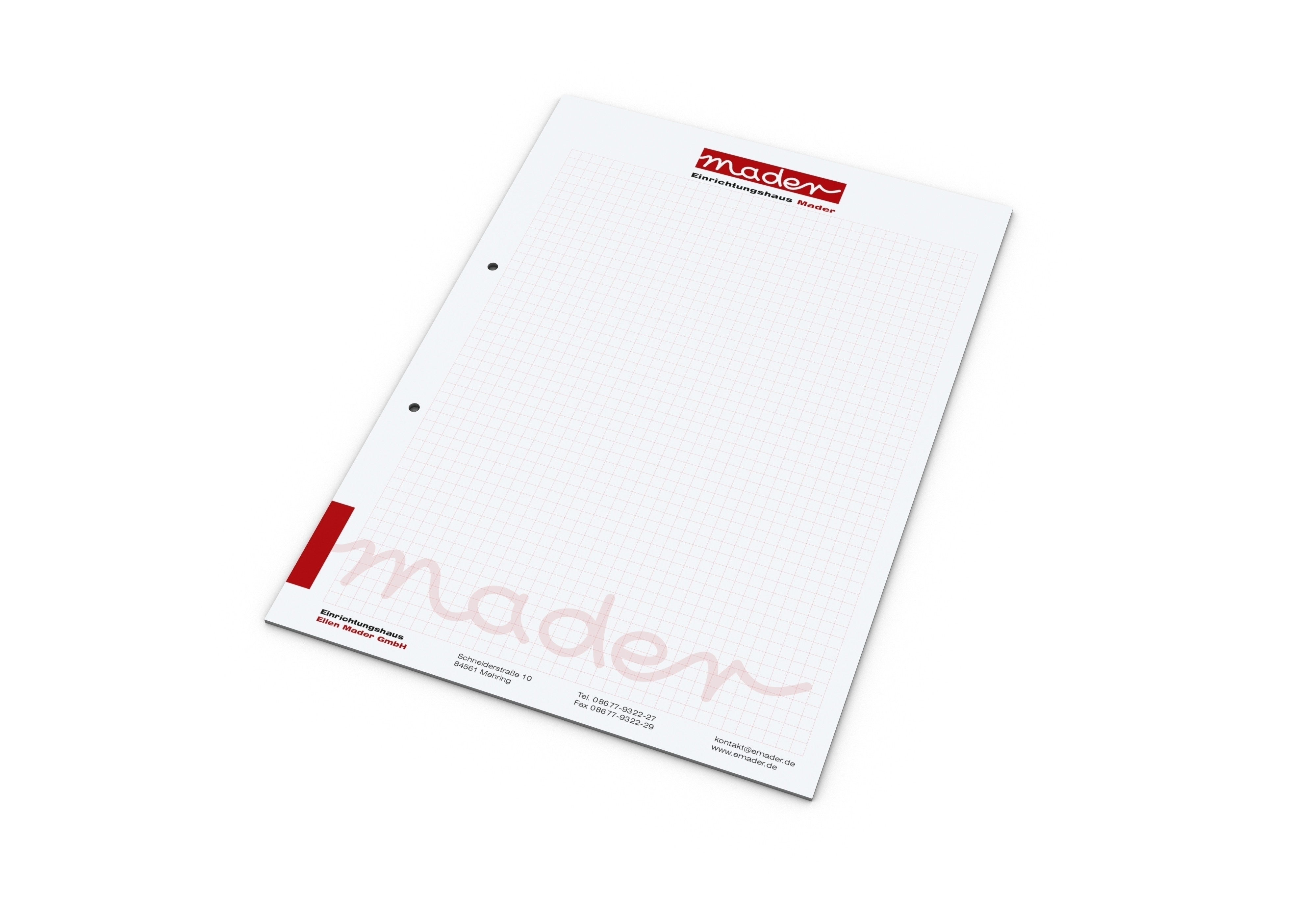 Print-Werbemittel Schreibblock A4 bestseller, 25 Blatt mit 2-fach Abheftlochung 