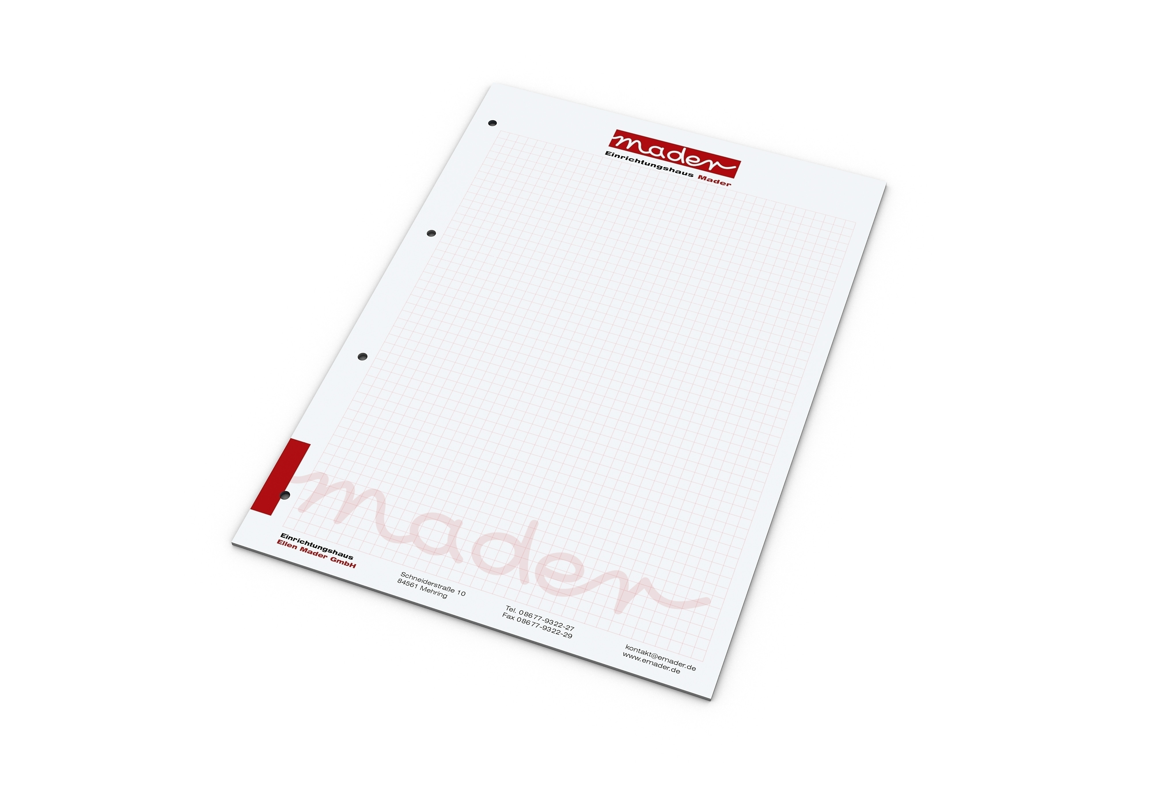 Print-Werbemittel Schreibblock A4 bestseller, 25 Blatt mit 4-fach Abheftlochung 