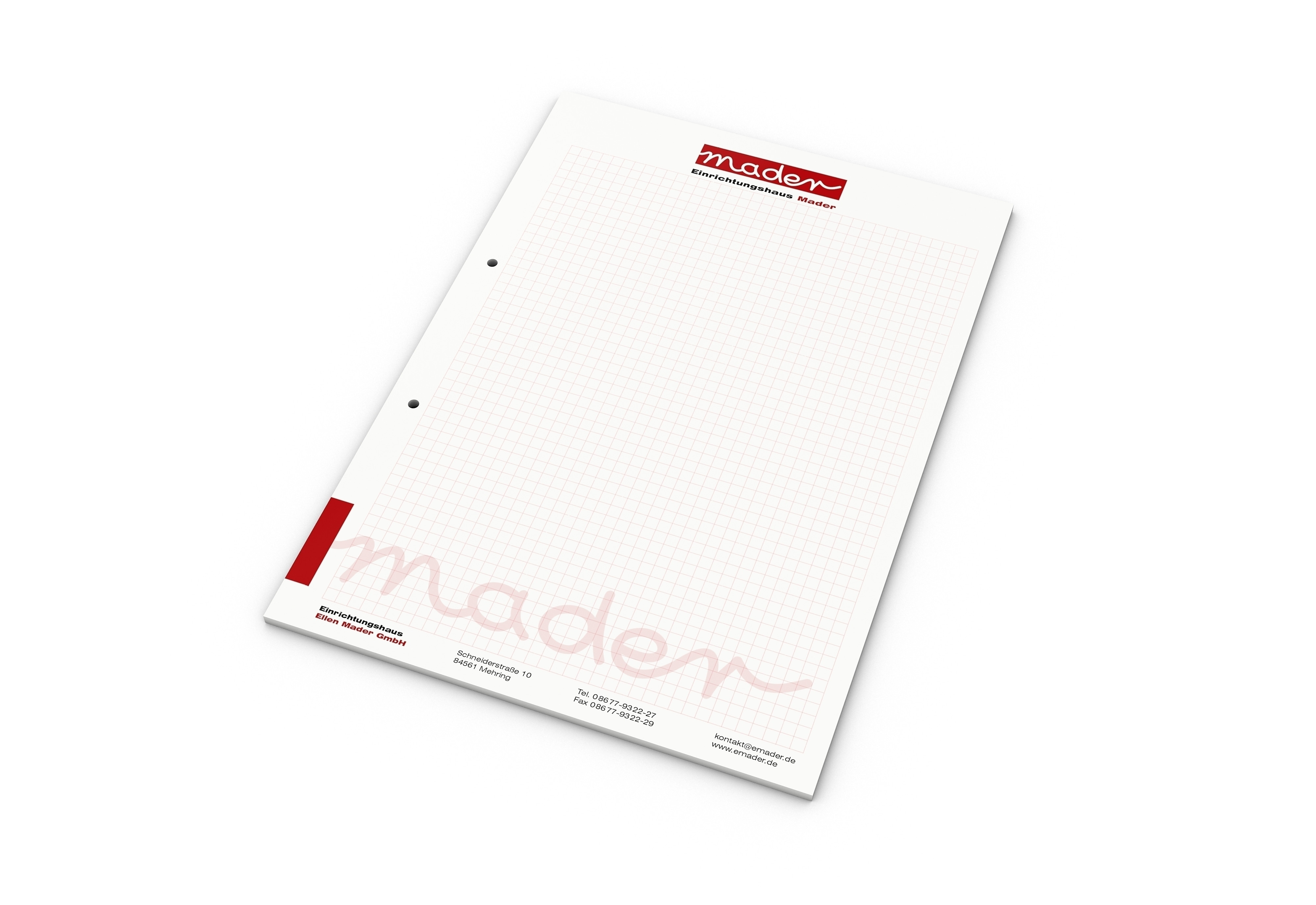 Print-Werbemittel Schreibblock A4 recycling, 50 Blatt mit 2-fach Abheftlochung 