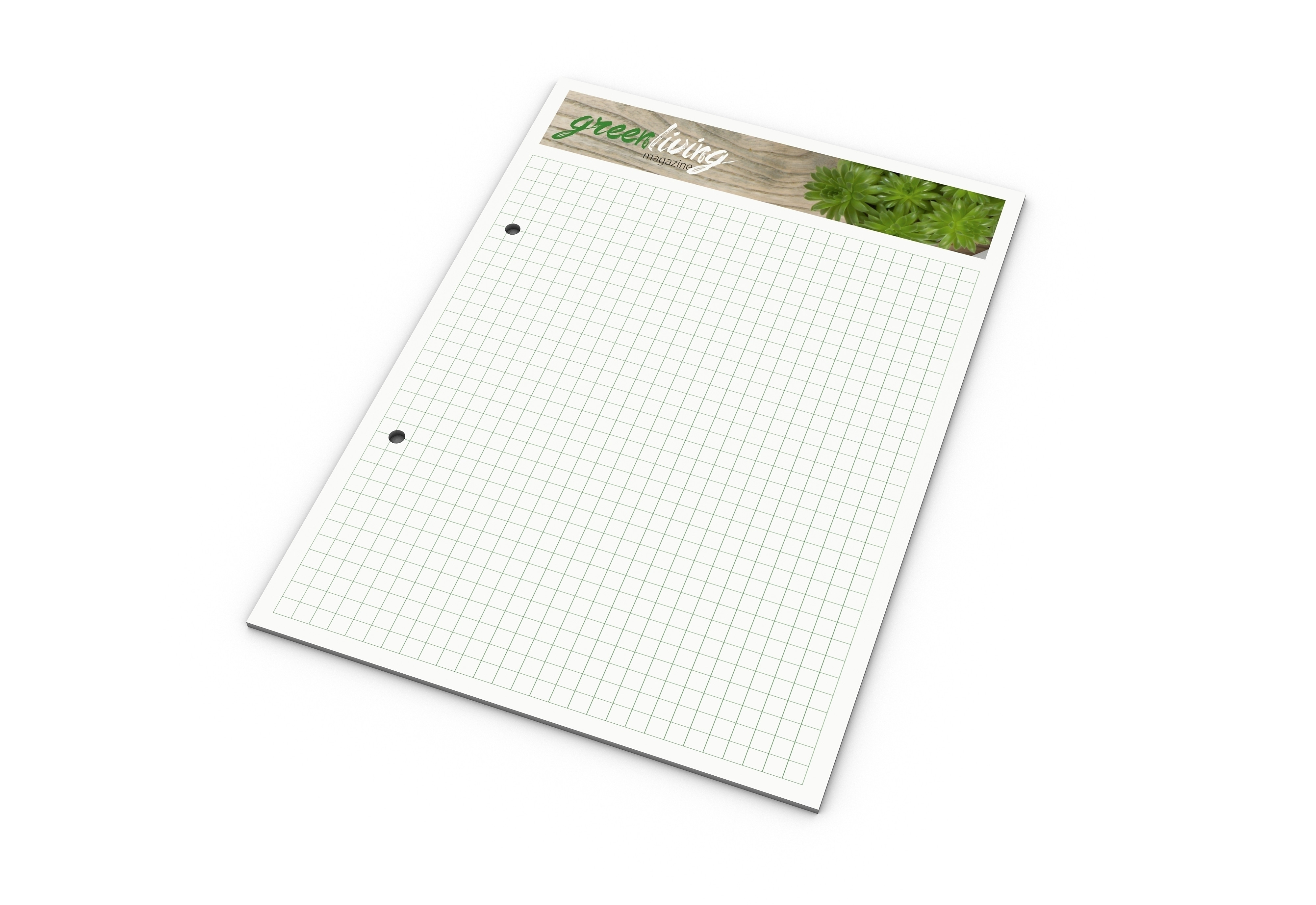 Print-Werbemittel Schreibblock A5 recycling, 25 Blatt  mit 2-fach Abheftlochung 