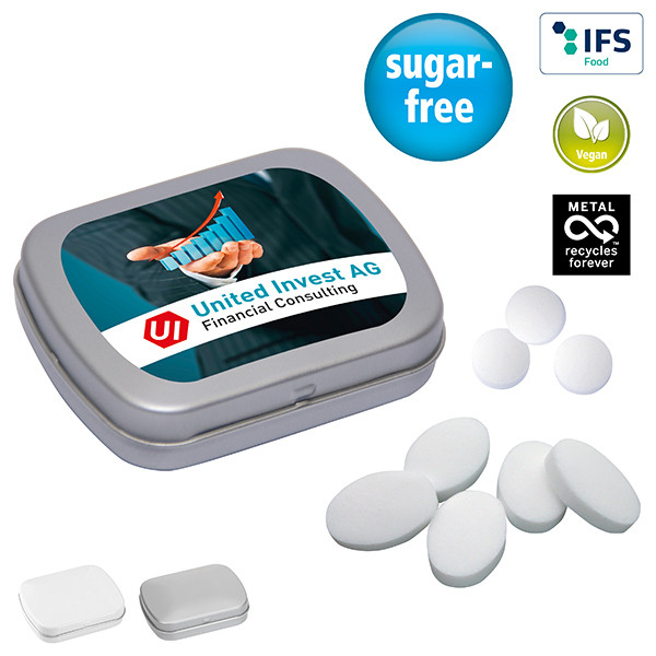 MINI-Klappdose mit Pfefferminzpastillen, 20g