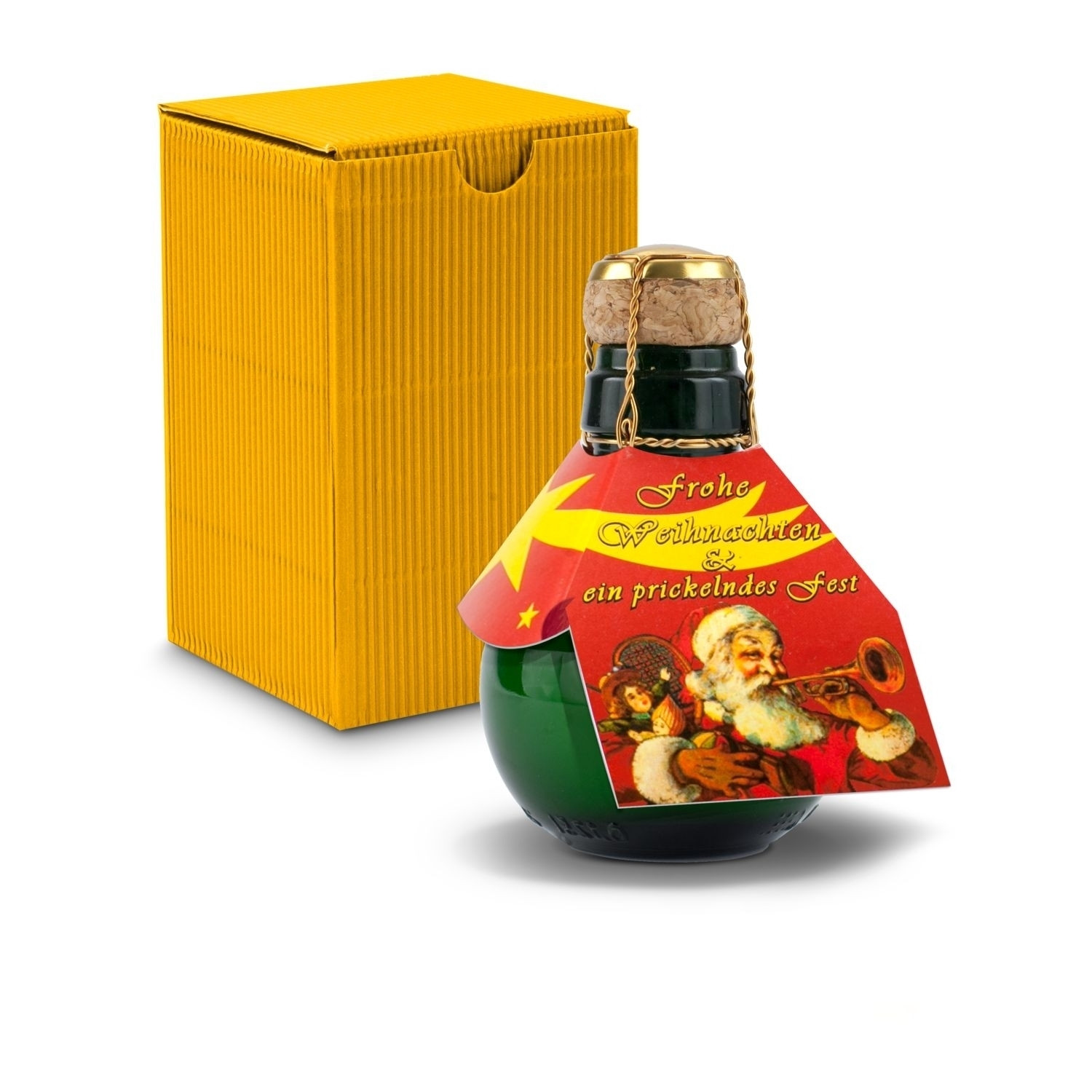 Kleinste Sektflasche der Welt! Weihnachtsgruß - Inklusive Geschenkkarton, 125 ml